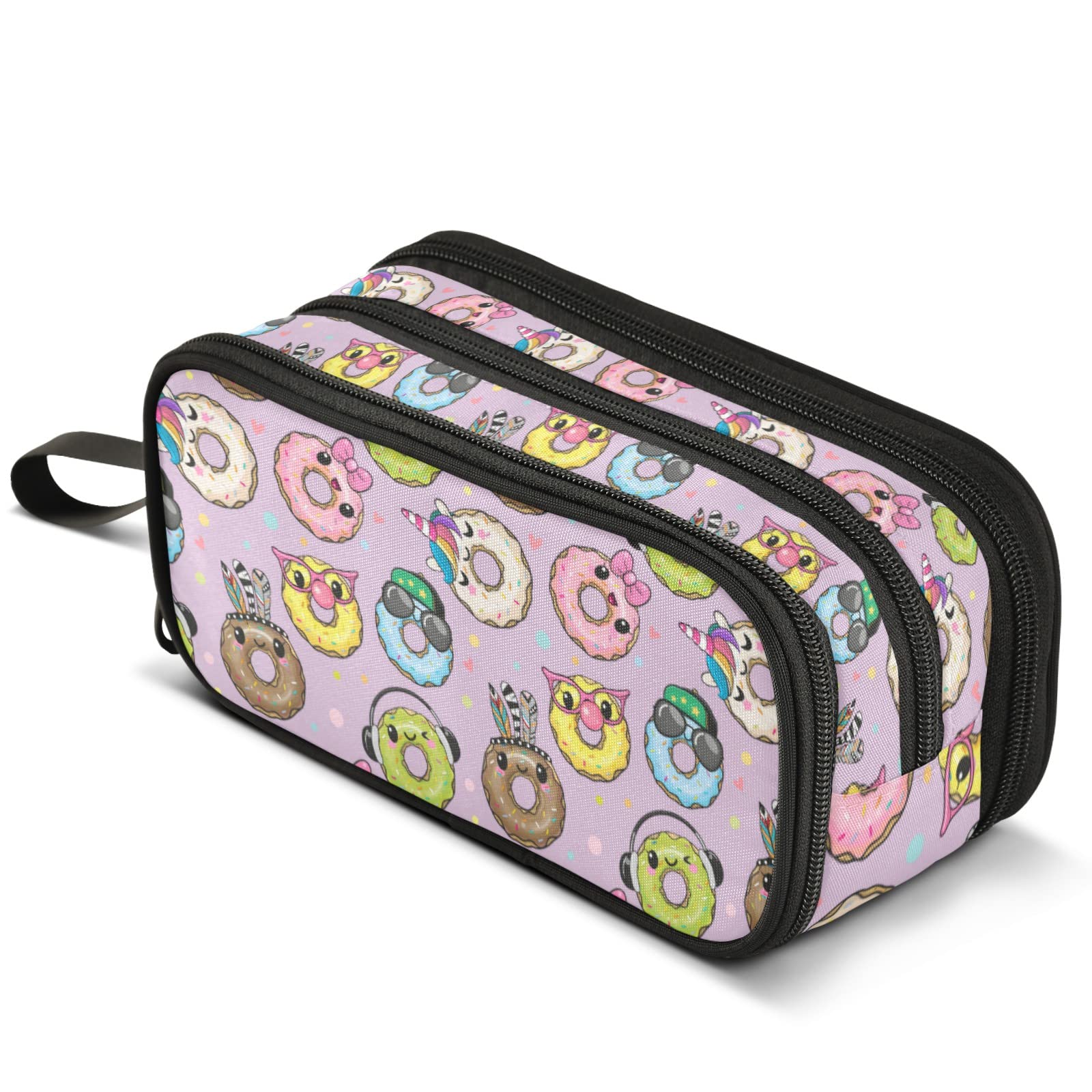 Cute Donut Aesthetic Pencil Case Organizer - Large Capacity Pouch for Pens, Markers & School Supplies - Perfect for Students, Artists & Office Use (Boys, Girls & Adults) | Great for School, Work, Travel & Gift Giving