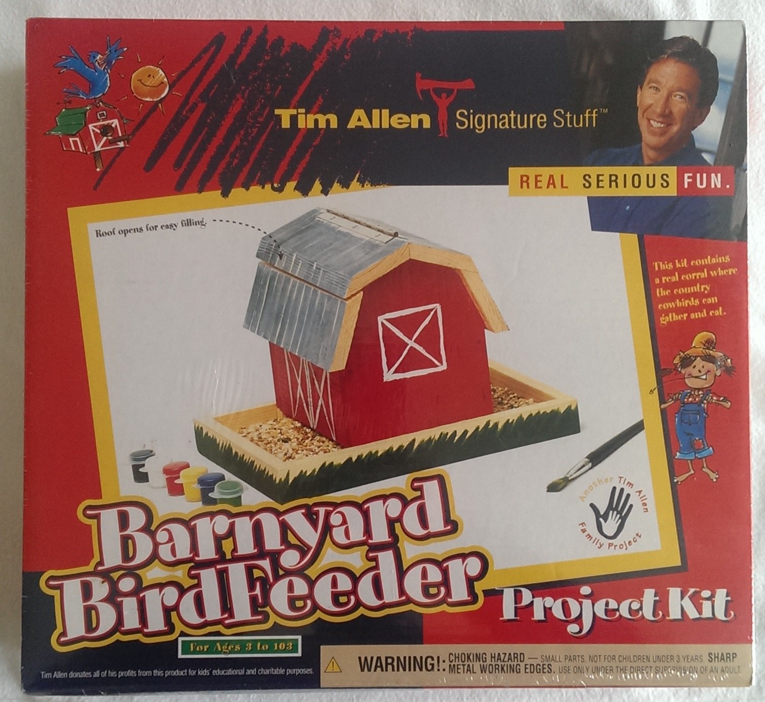 Tim Allen Signature Stuff Barnyard Birdfeeder Kit - DIY Wooden Bird Feeder Project for Garden, Backyard & Outdoor Decor - Attract Wild Birds to Your Yard