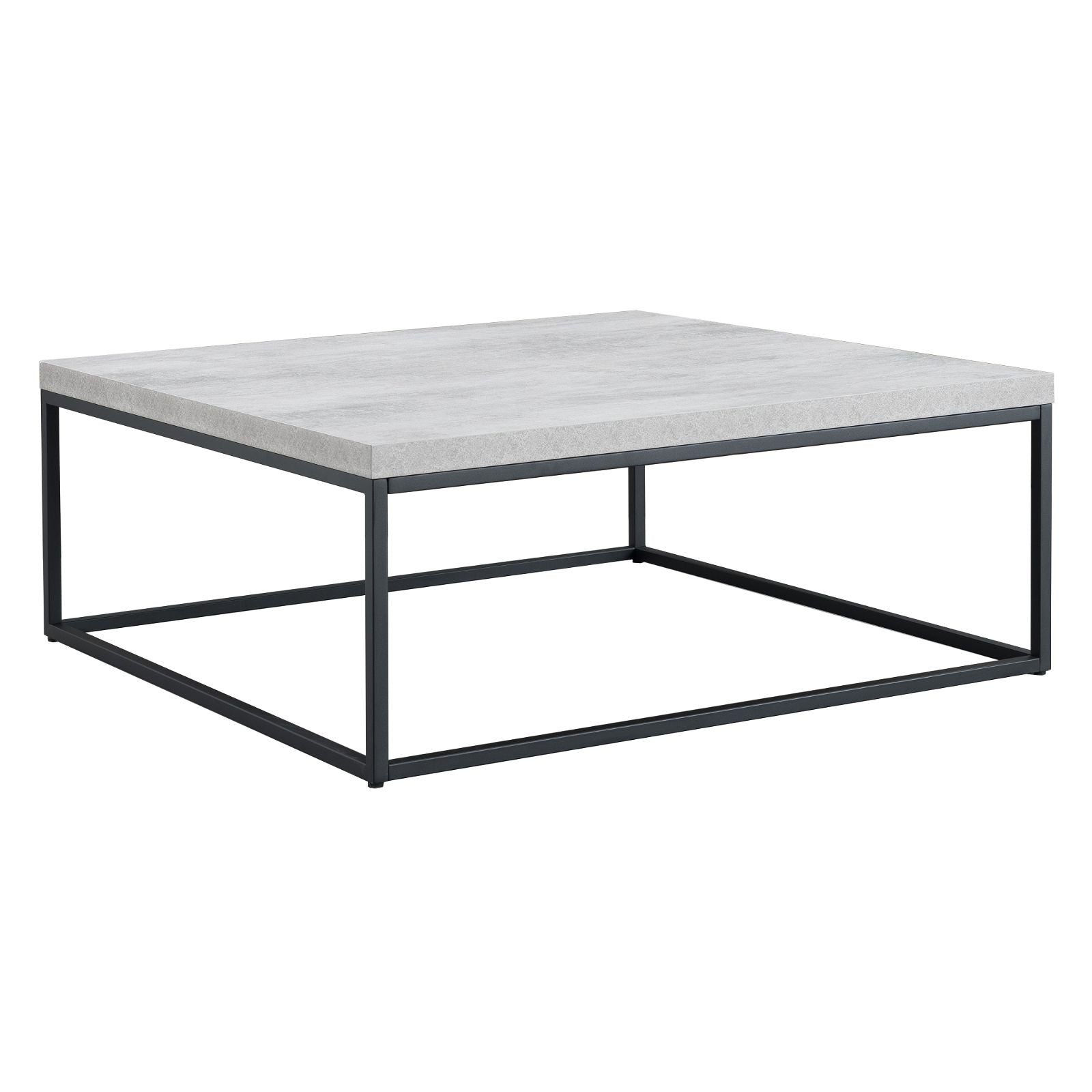 Chryzler 40-Inch Coffee Table with Metal Frame & Cement Look - Modern Industrial Style for Living Room, Lounge & Office Decor