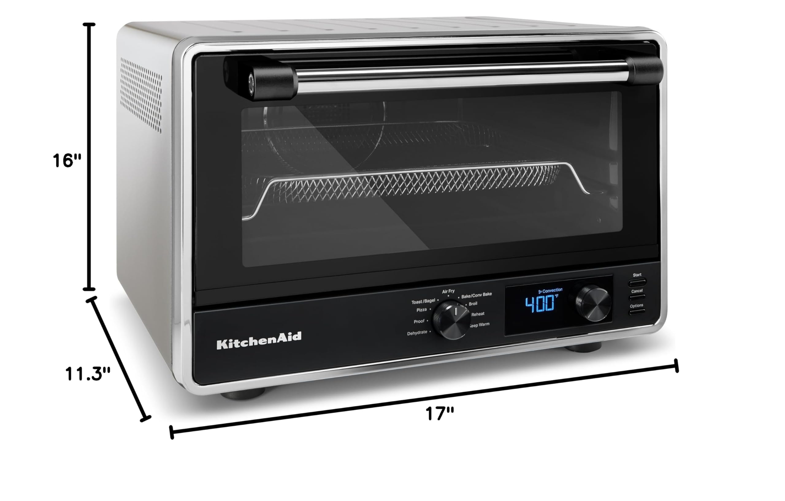KitchenAid KCO128CU Digital Countertop Oven with Air Fry, Convection Bake & Pizza Stone - 12