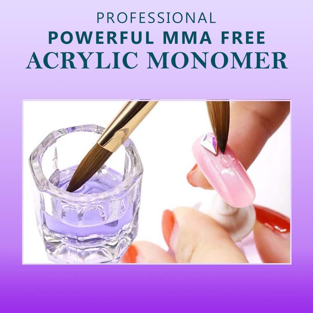 Professional Salon MMA-Free Acrylic Liquid Monomer - Non-Yellowing, Medium Drying Time, Maximum Strength Nail Adhesive for Nail Extensions (100ml, Purple) - Perfect for Natural & Artificial Nails - Home & Salon Use by Supremely
