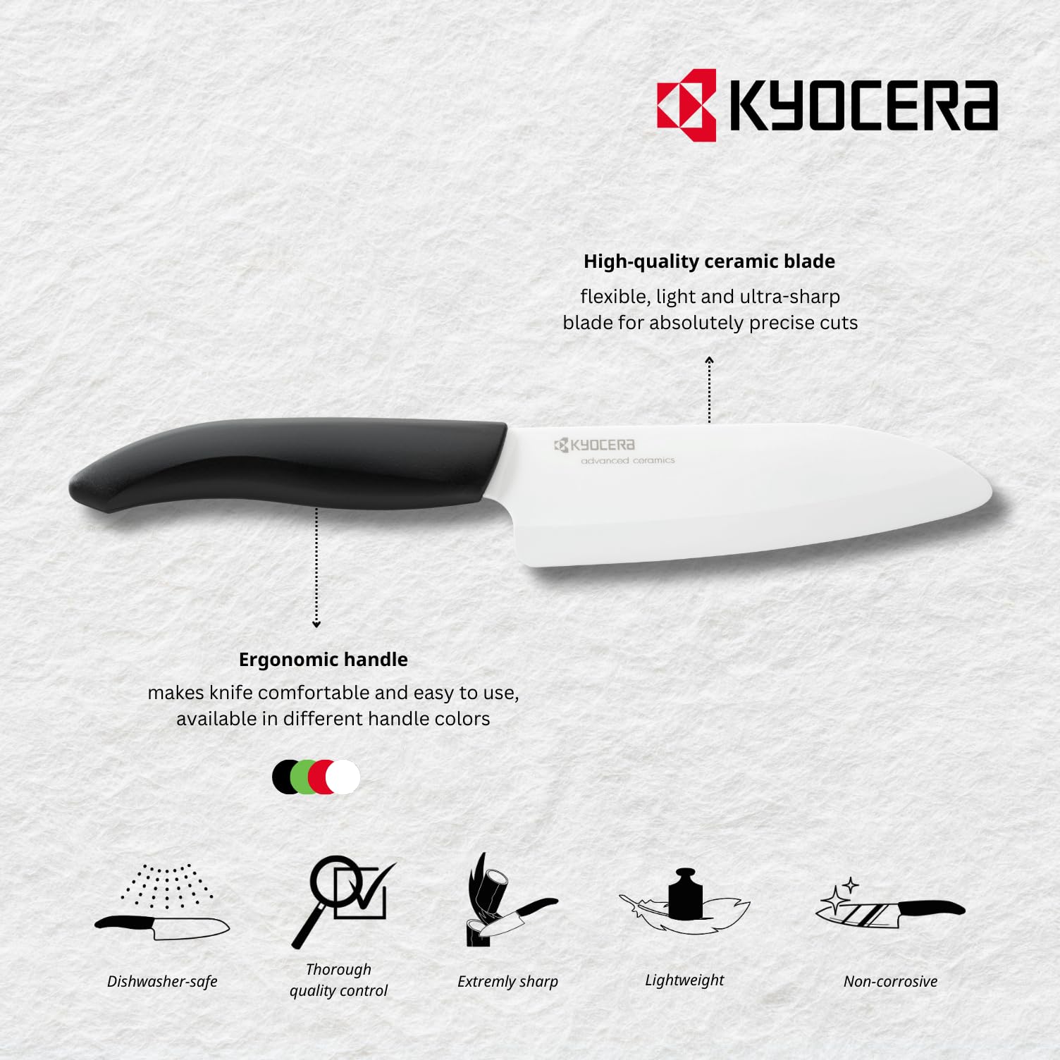 Kyocera Advanced Ceramics Revolution Series 3-Piece Ceramic Knife Set - 6