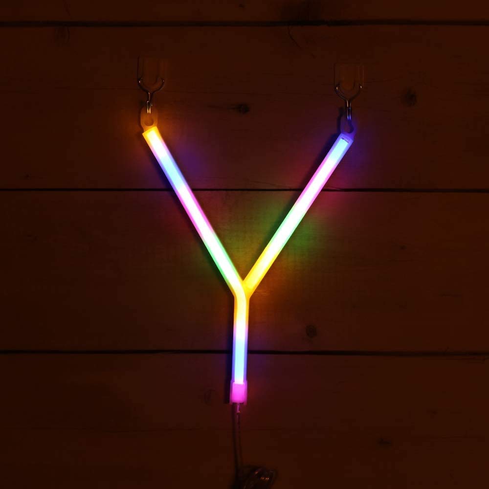 LED Neon Letter Lights - Battery Powered Wall Decor Night Light for Kids Bedroom, Home & Nursery | Dimmable Neon Sign for Birthday Party, Wedding, Nursery Decor & Room Aesthetics