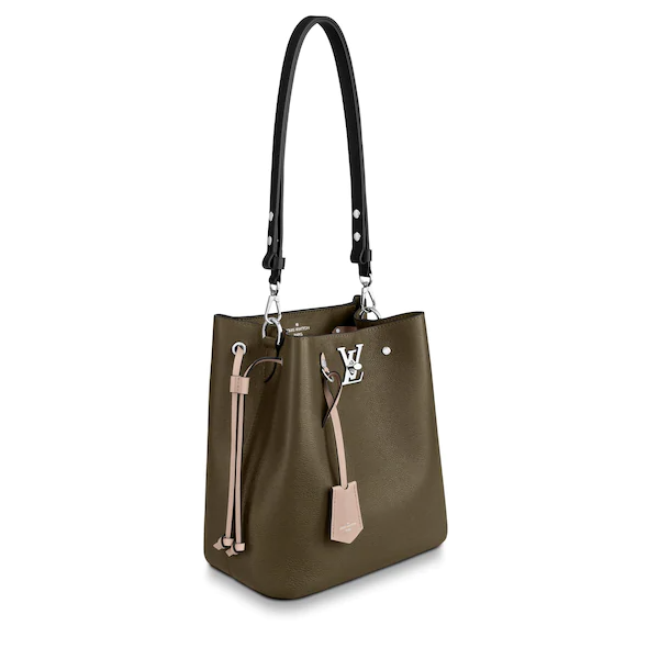 Louis Vuitton LockMe Bucket Bag - Laurier Toffee & Black Leather Handbag for Women | Perfect for Work, Travel & Everyday Use