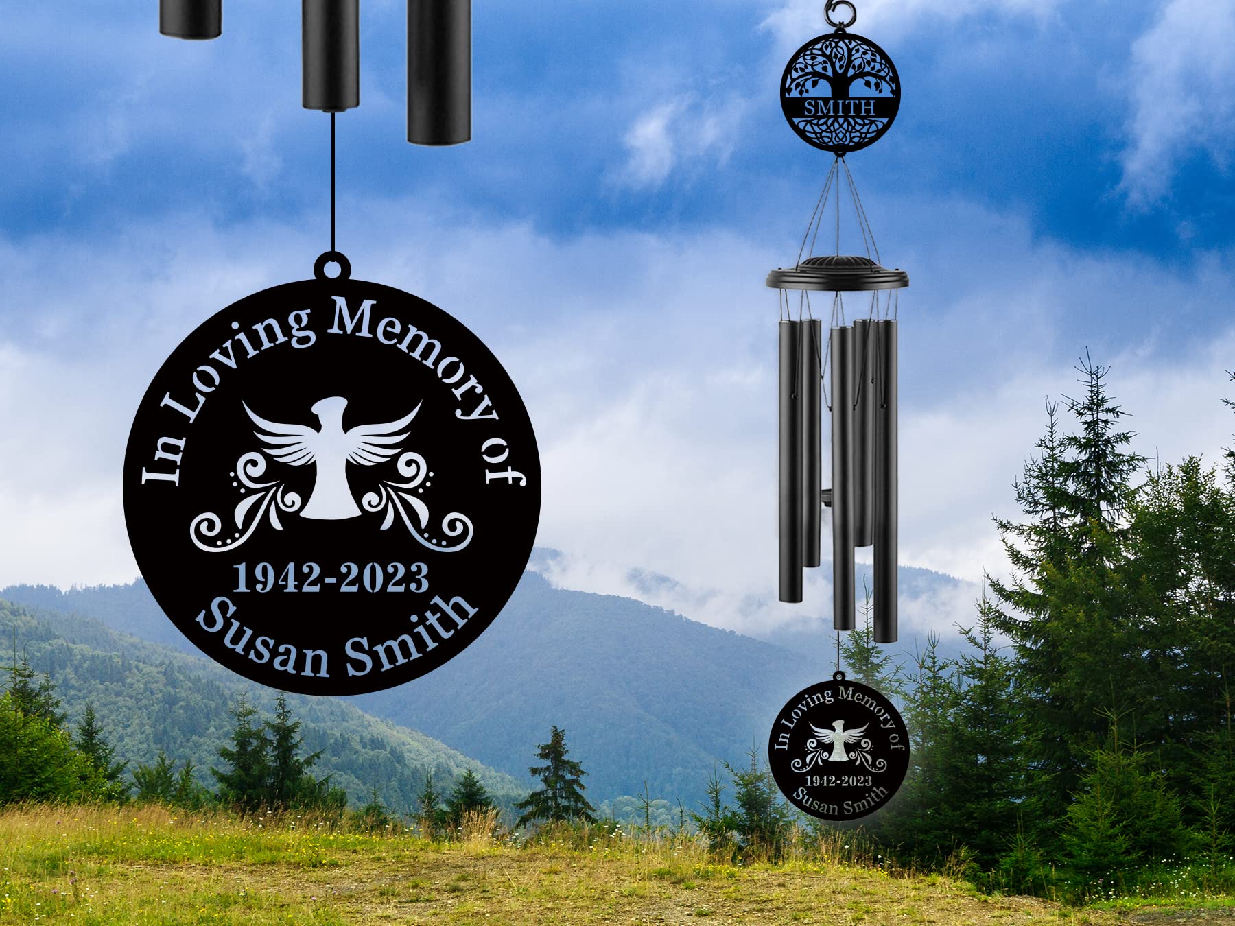 Personalized Memorial Wind Chimes for Outdoor Decor - 37