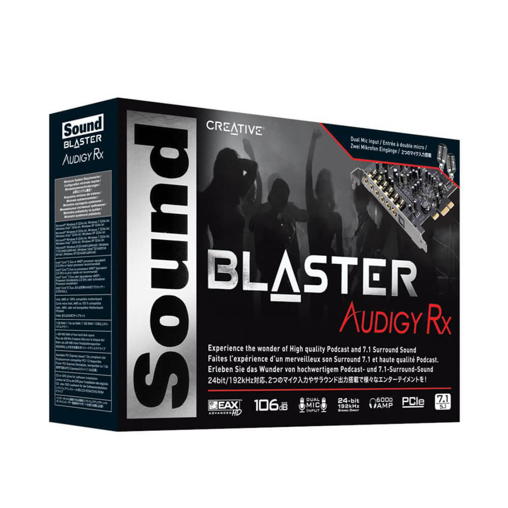 Creative Sound Blaster Audigy Rx 7.1 PCIe Sound Card with High-Fidelity Audio for Gaming, Music & Home Theater - Upgrade Your PC Audio Experience