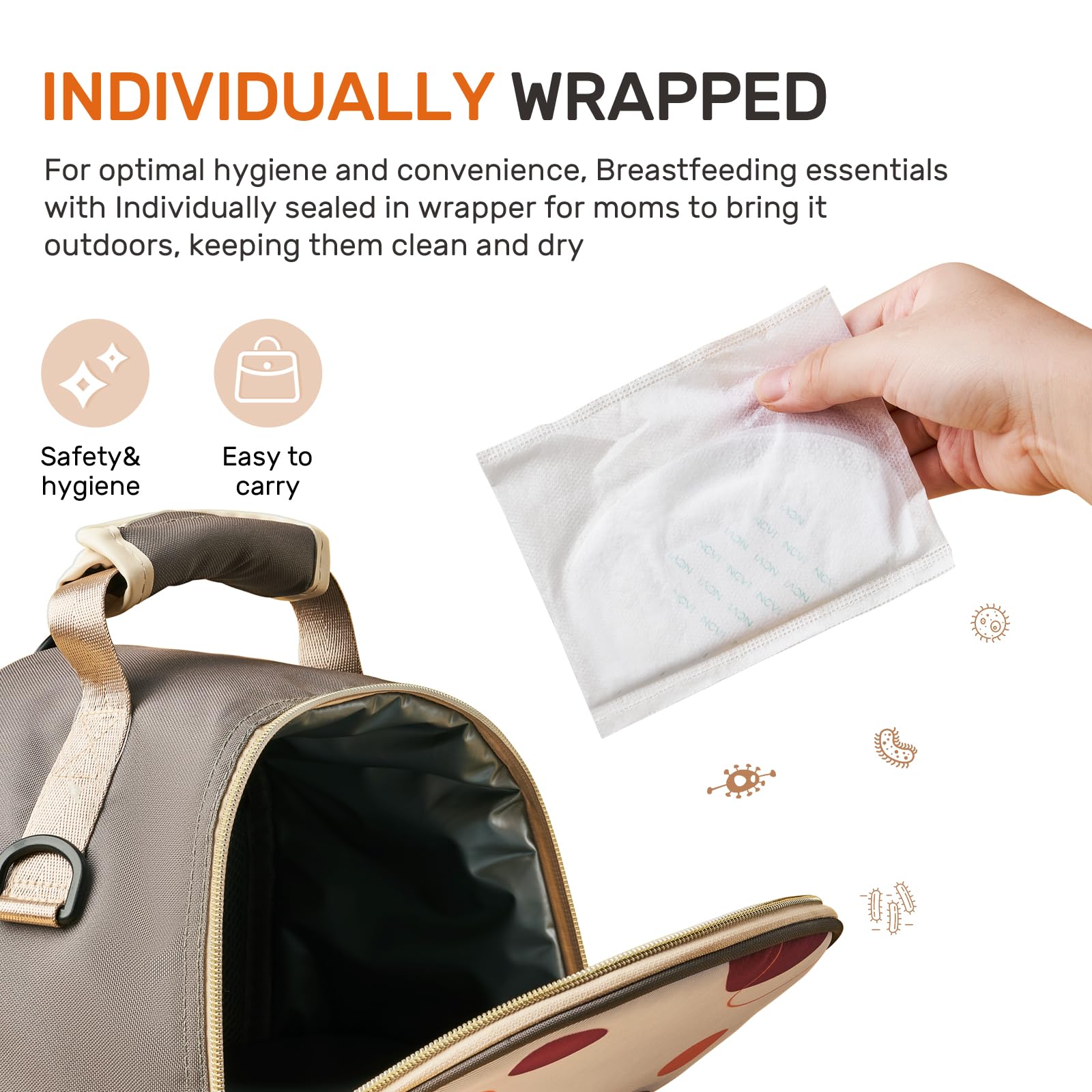 NCVI Disposable Nursing Pads - Super Absorbent & Leakproof Breast Pads for Breastfeeding Moms | Ultra Soft & Thin Nipple Pads (60 Count) | Perfect for Daytime Comfort & Nighttime Protection