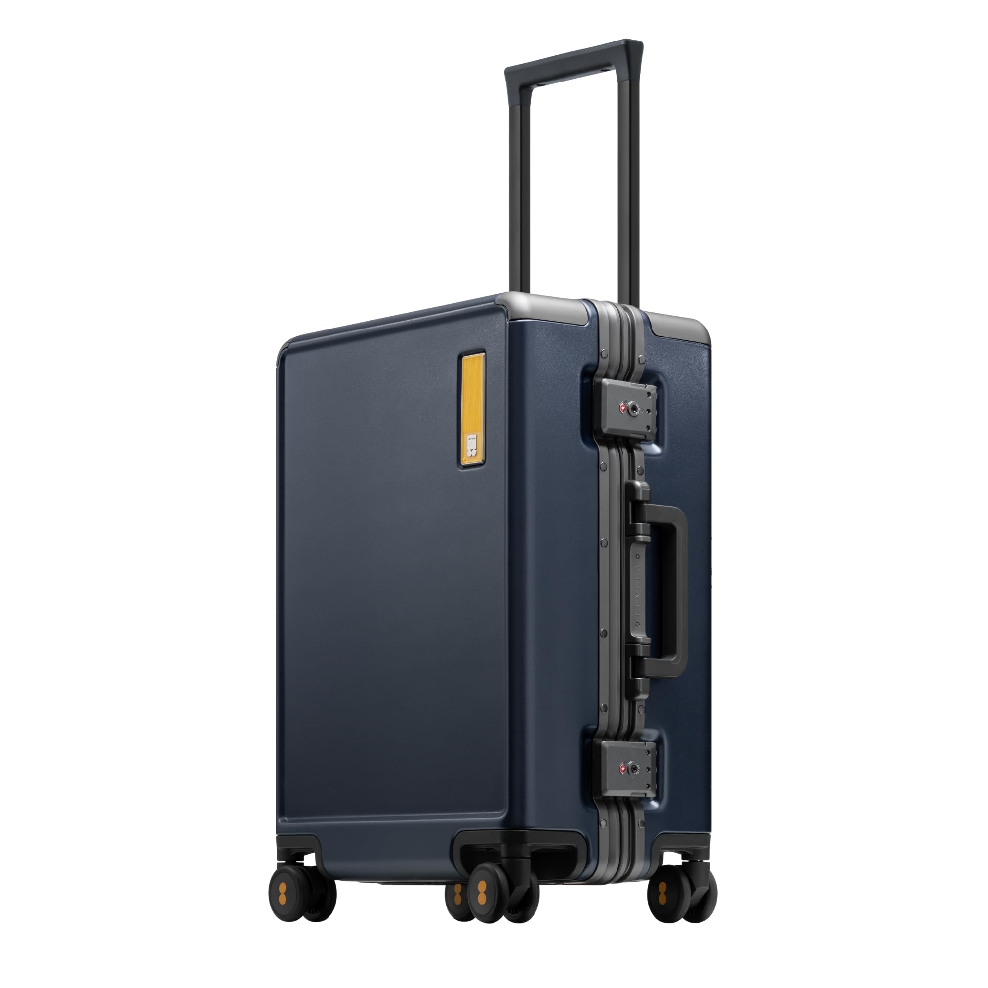 **LEVEL8 20 Inch Carry On Luggage - Airline Approved Lightweight Hard Shell Spinner Suitcase with Aluminum Frame, Zipperless Design & Double TSA Locks (Blue) - Perfect for Business Travel & Weekend Getaways**