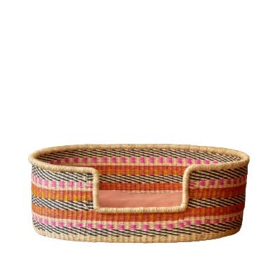 Woven Dog Bed Basket - Comfortable & Elegant Pet Bed for Small to XXL Dogs - Durable Large Dog Bed for Home, Living Room, or Bedroom - Perfect Gift for Dog Lovers (Star Pattern, Large Size)