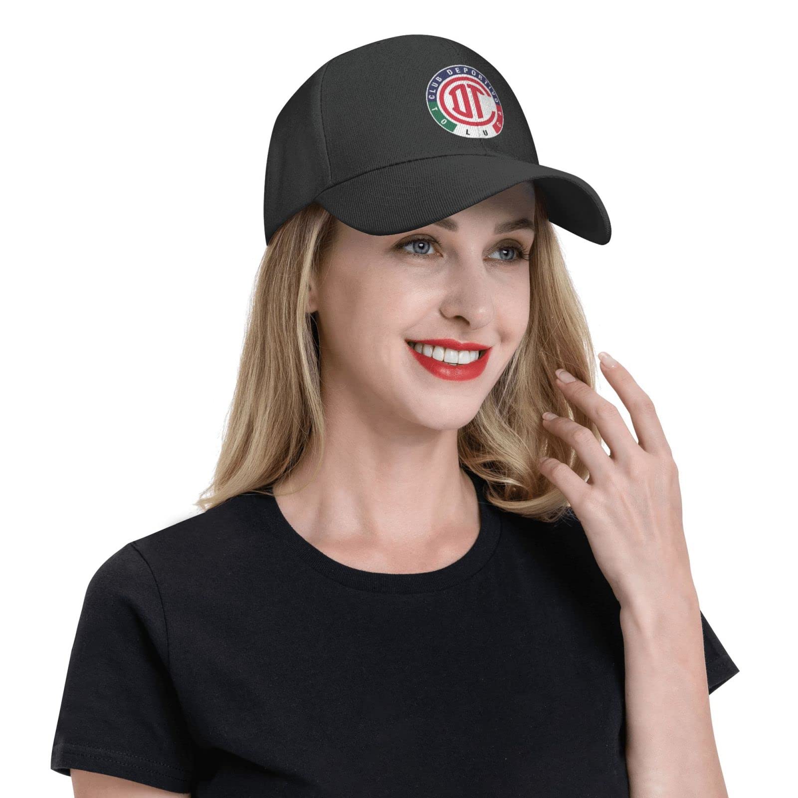 Deportivo Toluca FC Unisex Baseball Cap - Adjustable Cowboy Style Dad Hat for Men & Women - Plain Black Casual Hat for Sports, Outdoor & Daily Wear