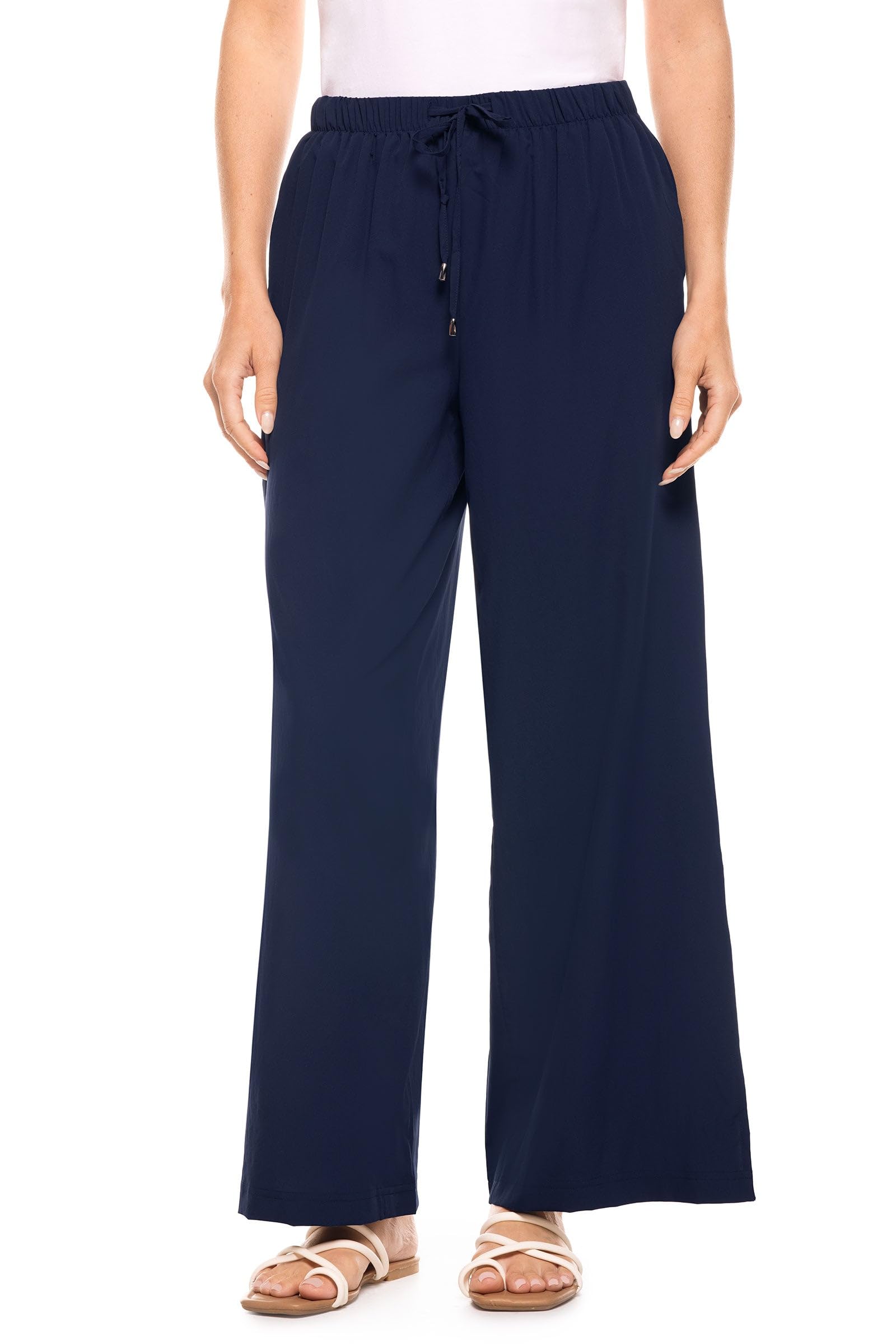 Coolibar UPF 50+ Women's Sun Protective Wide Leg Pants - Lightweight Breathable Travel & Beach Cover-Up for Summer Outdoor Activities