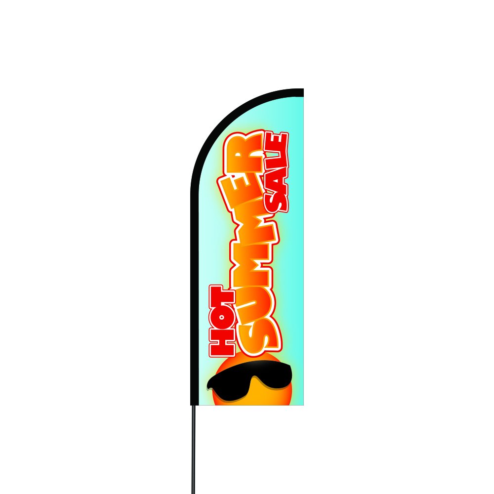 11' Feather Flag Flex Banner with Carbon Composite Pole Kit - Summer Sale | Outdoor Advertising, Grand Openings, Car Dealerships, Festivals & Events