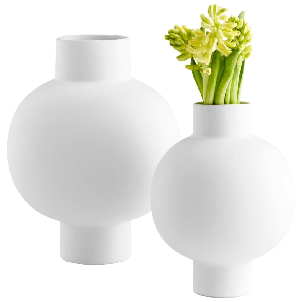 Cyan Design 10917 Libra Vase - White Medium Size - Elegant Home Decor for Living Room, Dining Table & Wedding Centerpiece