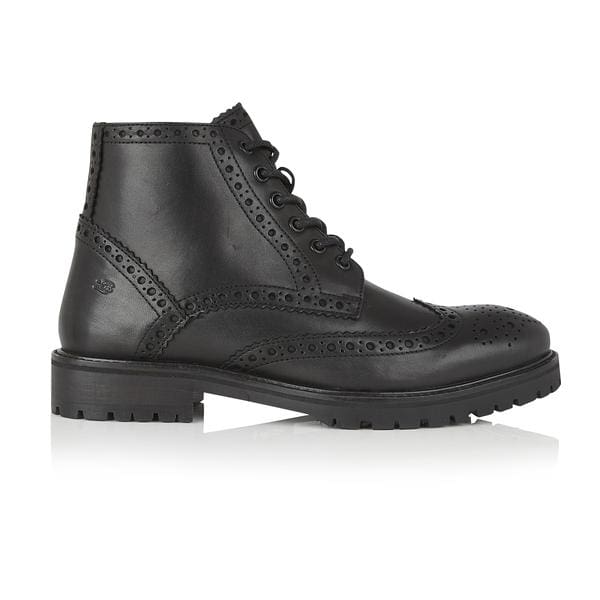 Men's Black London Brogues Billy Boots - Classic Leather Dress Shoes for Formal & Casual Wear