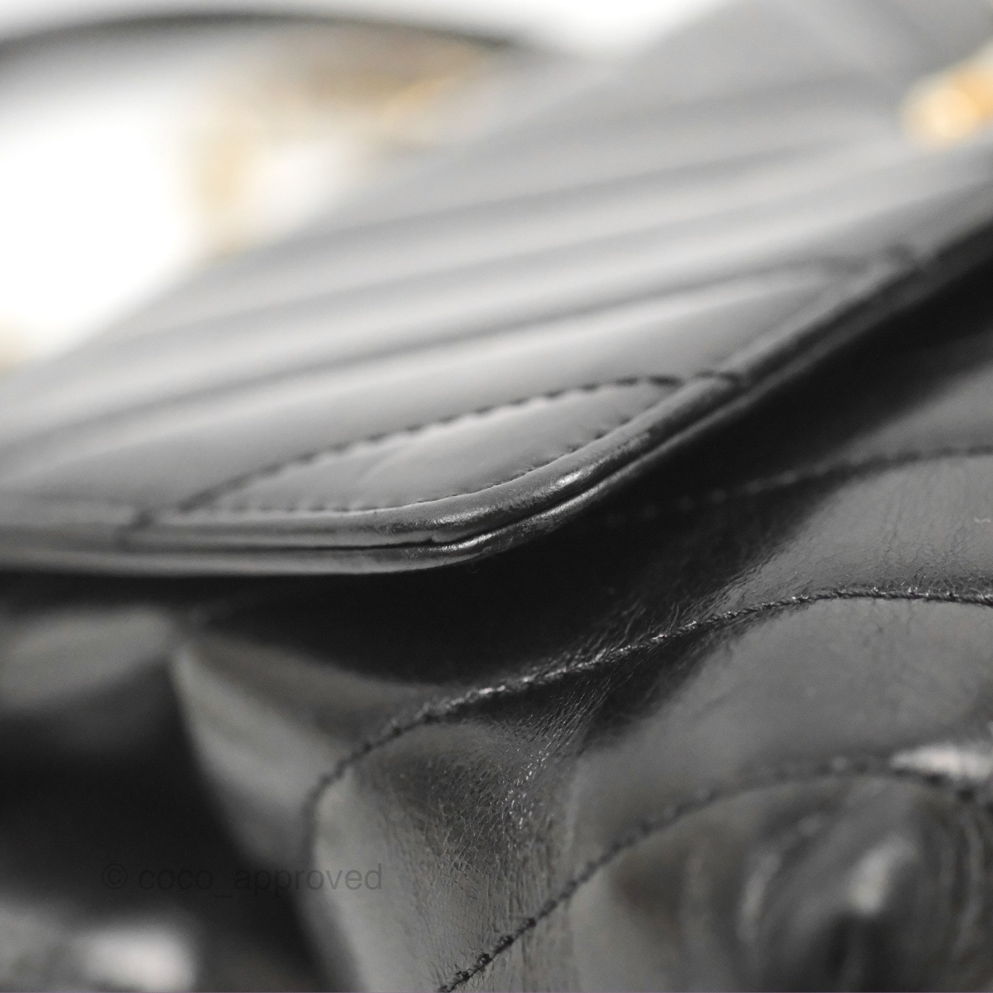 Chanel Chevron Small Coco Handle Bag - Black Shiny Aged Calfskin with Aged Gold Hardware | Luxury Crossbody Purse for Women, Perfect for Evening Parties & Date Nights