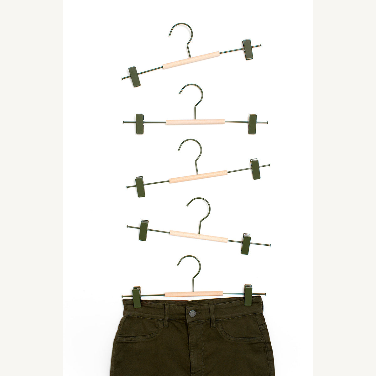5-Pack Clip Hangers for Pants, Skirts & Scarves - Space Saving Closet Organizer for Home & Travel