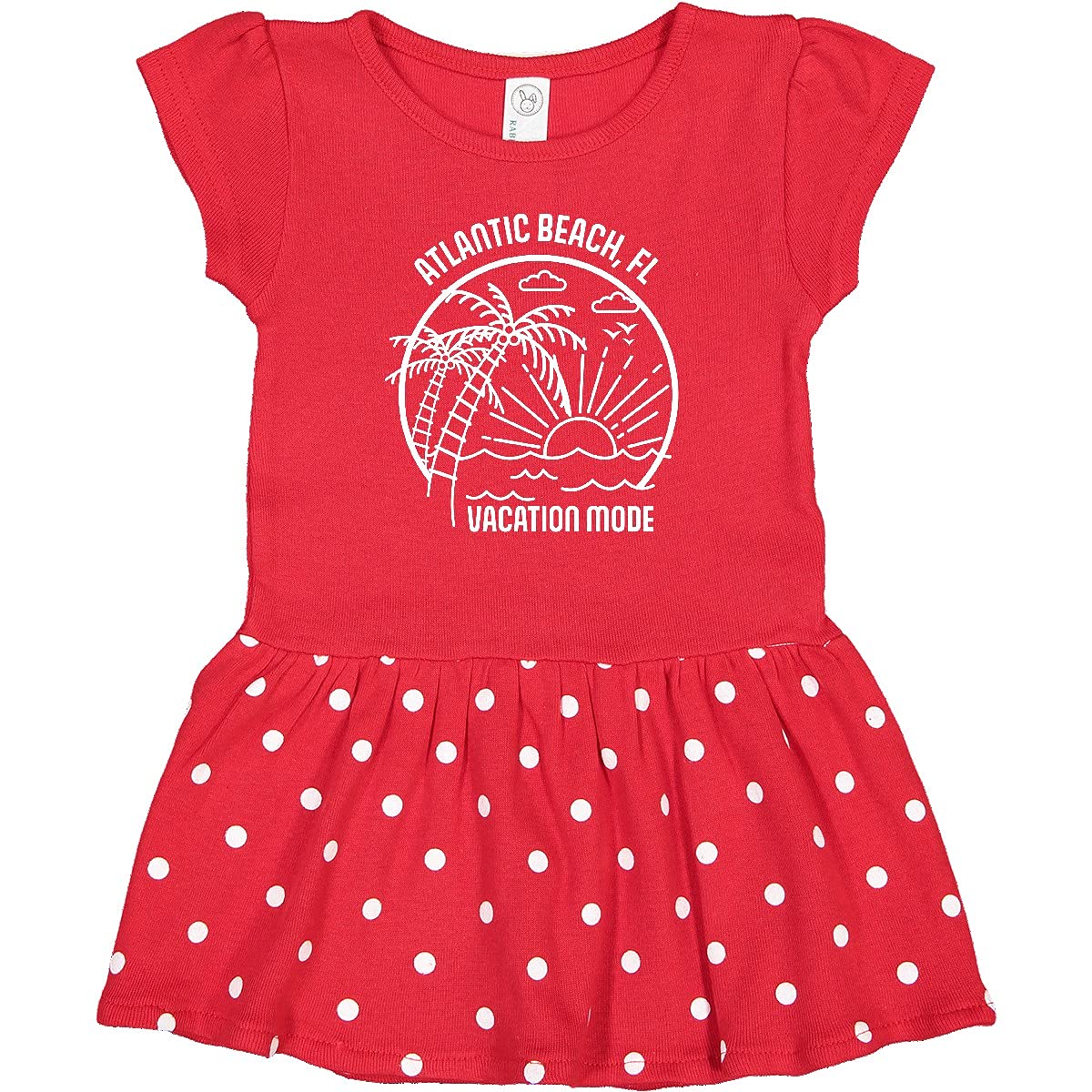 Inktastic Summer Vacation Mode Atlantic Beach Florida Infant Dress - Cute Baby Girl Outfit for Beach Trips, Family Vacations & Summer Photoshoots