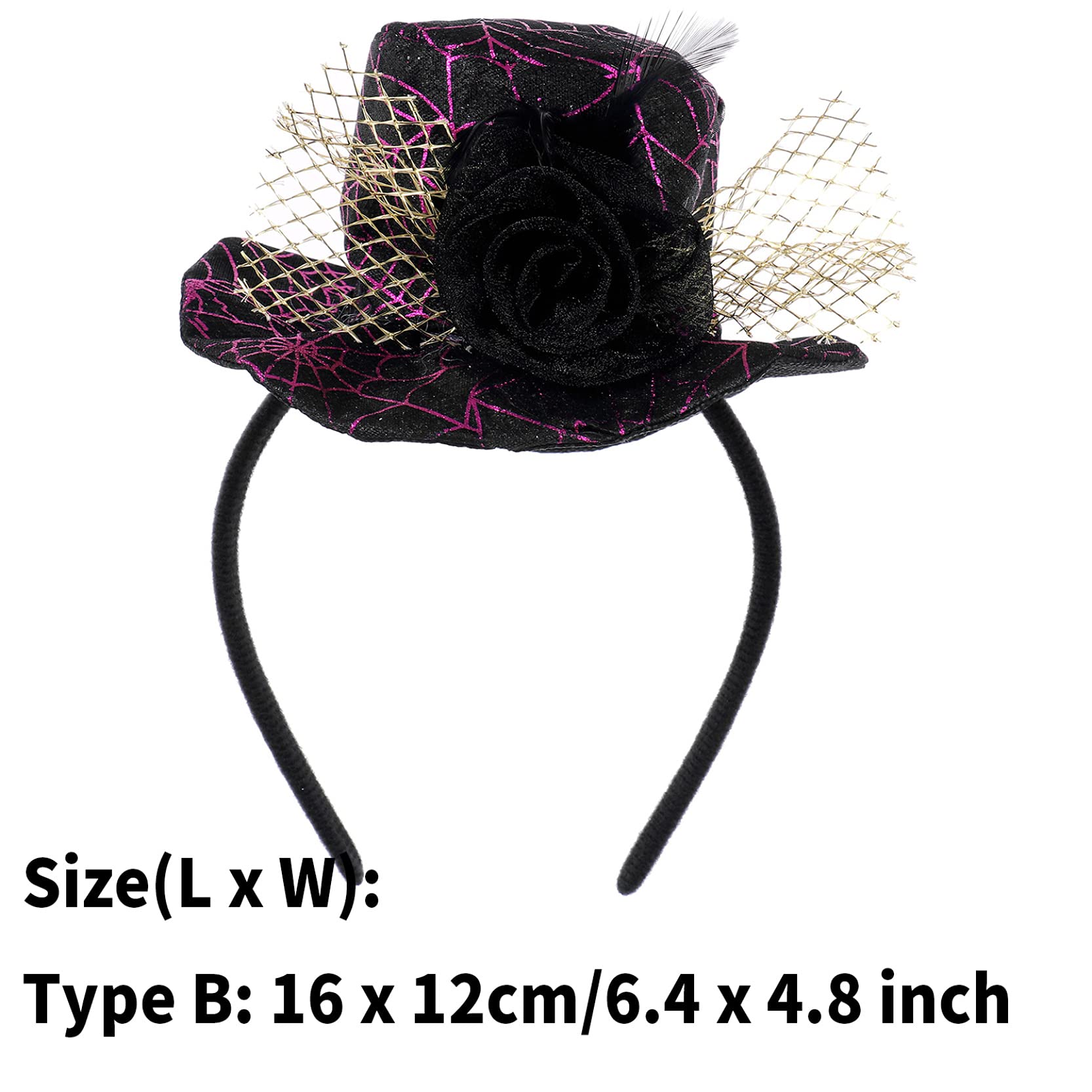 Halloween Spider Web Witch Hat with Lace Veil - Gothic Masquerade Costume Headwear for Women | Perfect for Halloween Parties, Cosplay & Themed Events