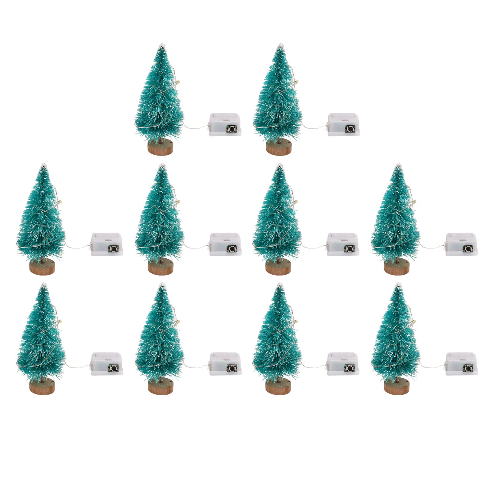 VGEBY 10Pcs 1:12 Scale Mini Christmas Tree with Flashing Lights - Dollhouse Decorations for Holiday Displays, DIY Miniature Scenes & Christmas Village Displays