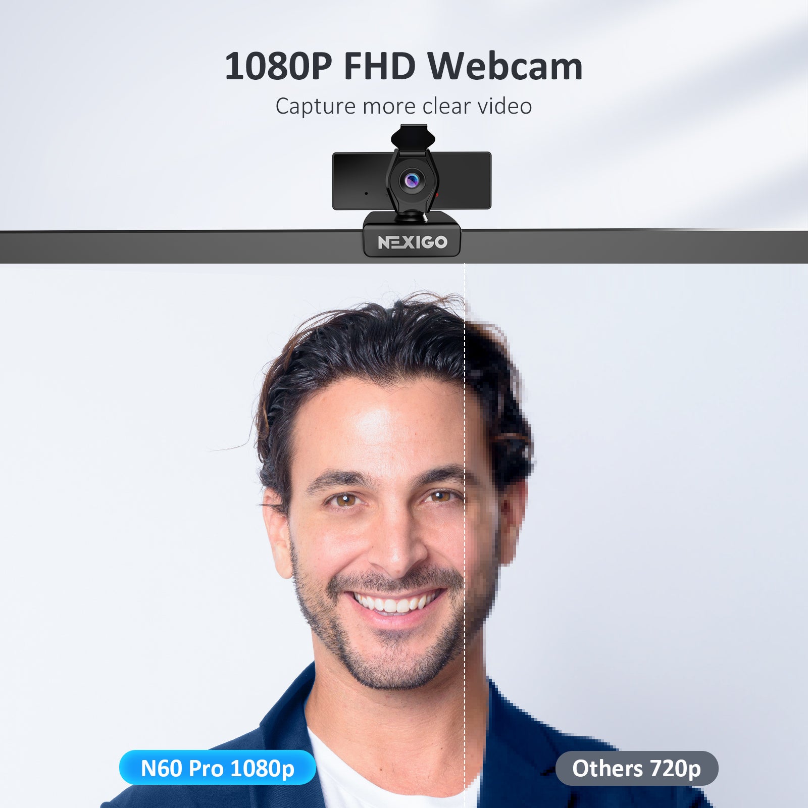 NexiGo 1080P HD Webcam with Distortion-Free Lens - Perfect for Video Conferencing, Online Classes & Streaming