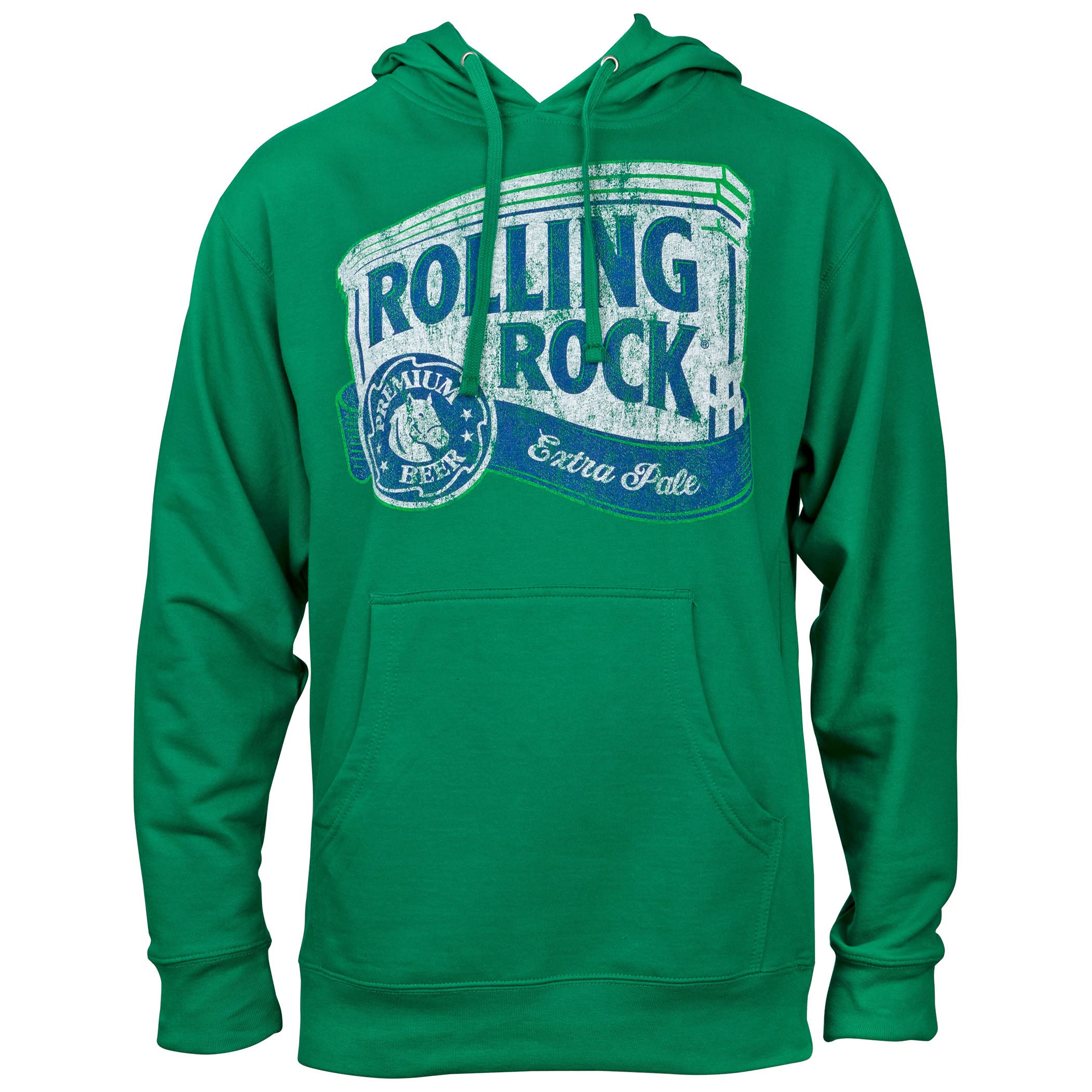 Rolling Rock Green Hoodie for Men & Women - Soft Cotton Pullover Sweatshirt with Kangaroo Pocket - Casual Streetwear for Outdoor Activities & Daily Wear