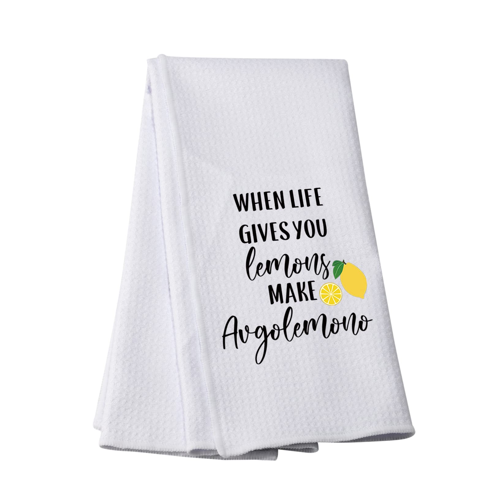 PWHAOO Lemonade Kitchen Towel - Funny When Life Gives You Lemons Cotton Dish Towel - Perfect Gift for Fruit Lovers & Lemon Enthusiasts - Ideal for Kitchen Decor, Hostess Gifts & Summer Entertaining