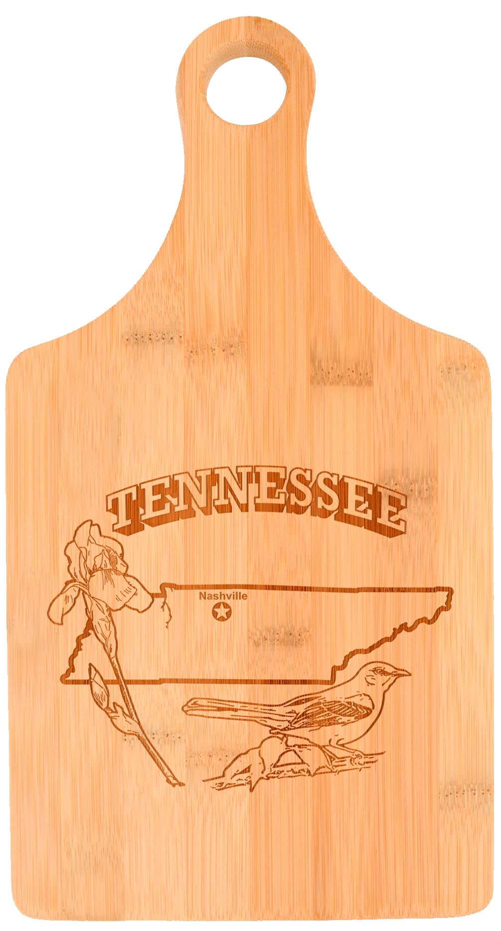 Tennessee Shaped Bamboo Cheese Board - State Pride Kitchen Decor for Cheese & Charcuterie - Perfect for Parties, Gifts & Home Entertaining