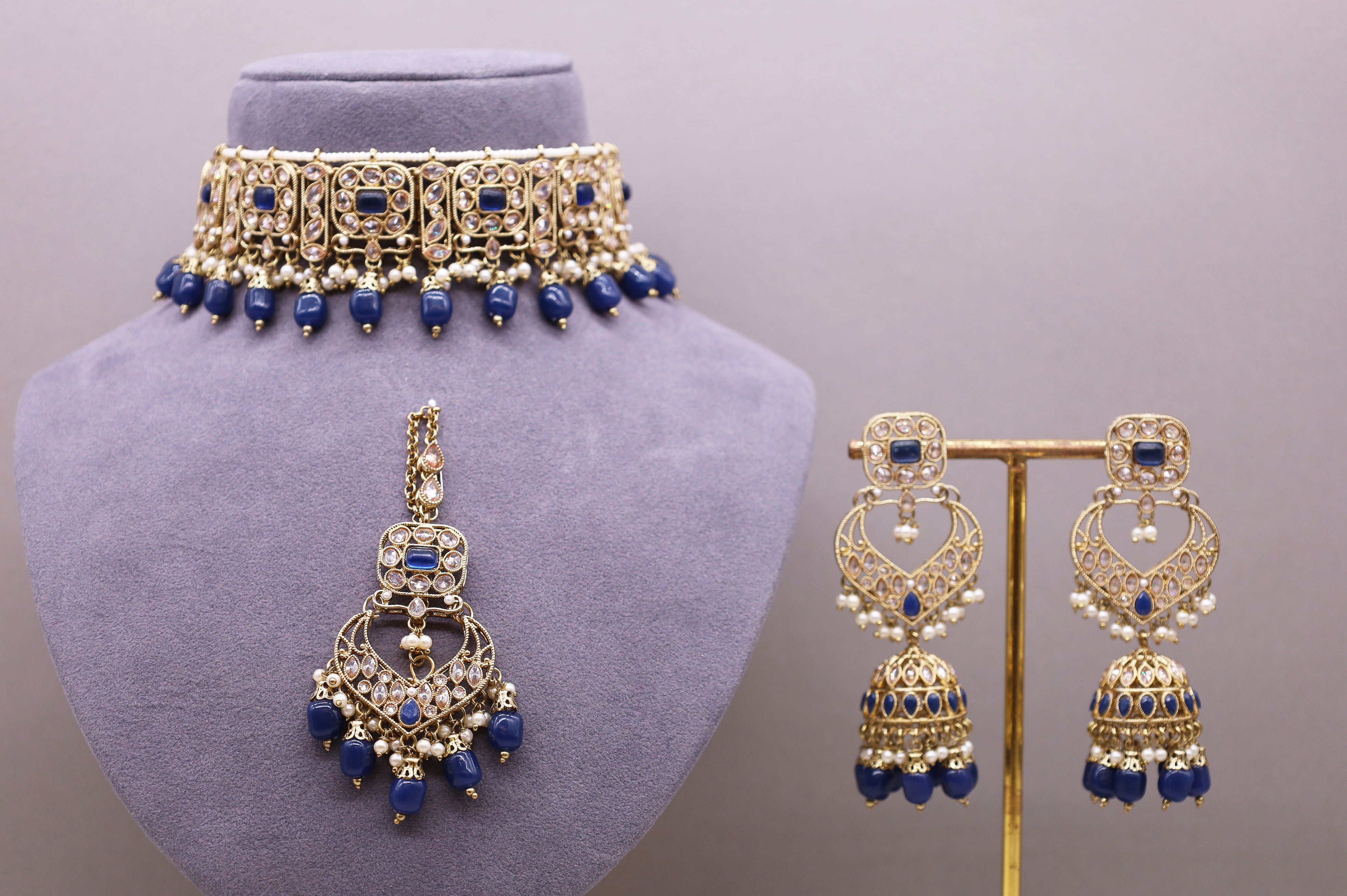 Ananya Polki Full Set Jewelry - Traditional Indian Kundan Bridal Necklace Set with Earrings for Weddings, Festivals & Special Occasions