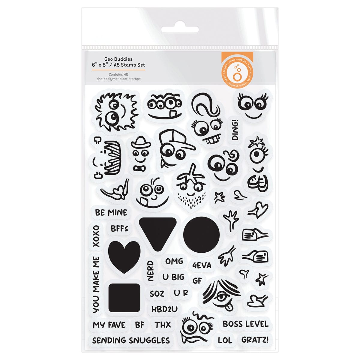 Geo Buddies Die, Stamp & Stencil Collection DB145 - DIY Scrapbooking & Card Making Supplies for Creative Crafting Projects