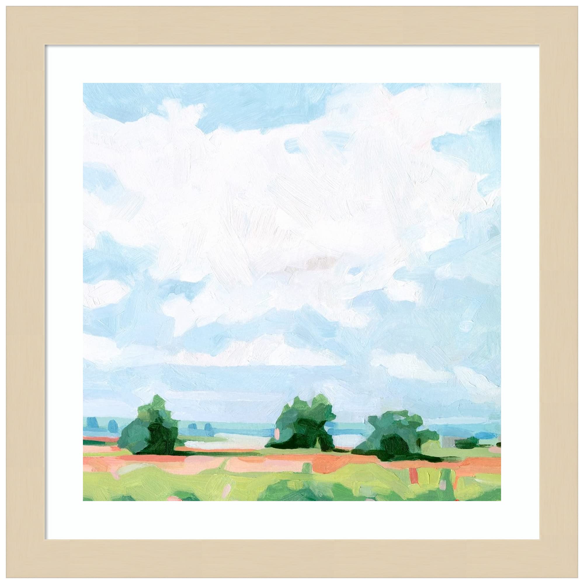 Emma Scarvey Spring Midday I Wood Framed Wall Art Print - 13x13 Inches, Svelte Natural Frame - Perfect for Living Room, Bedroom & Office Decor