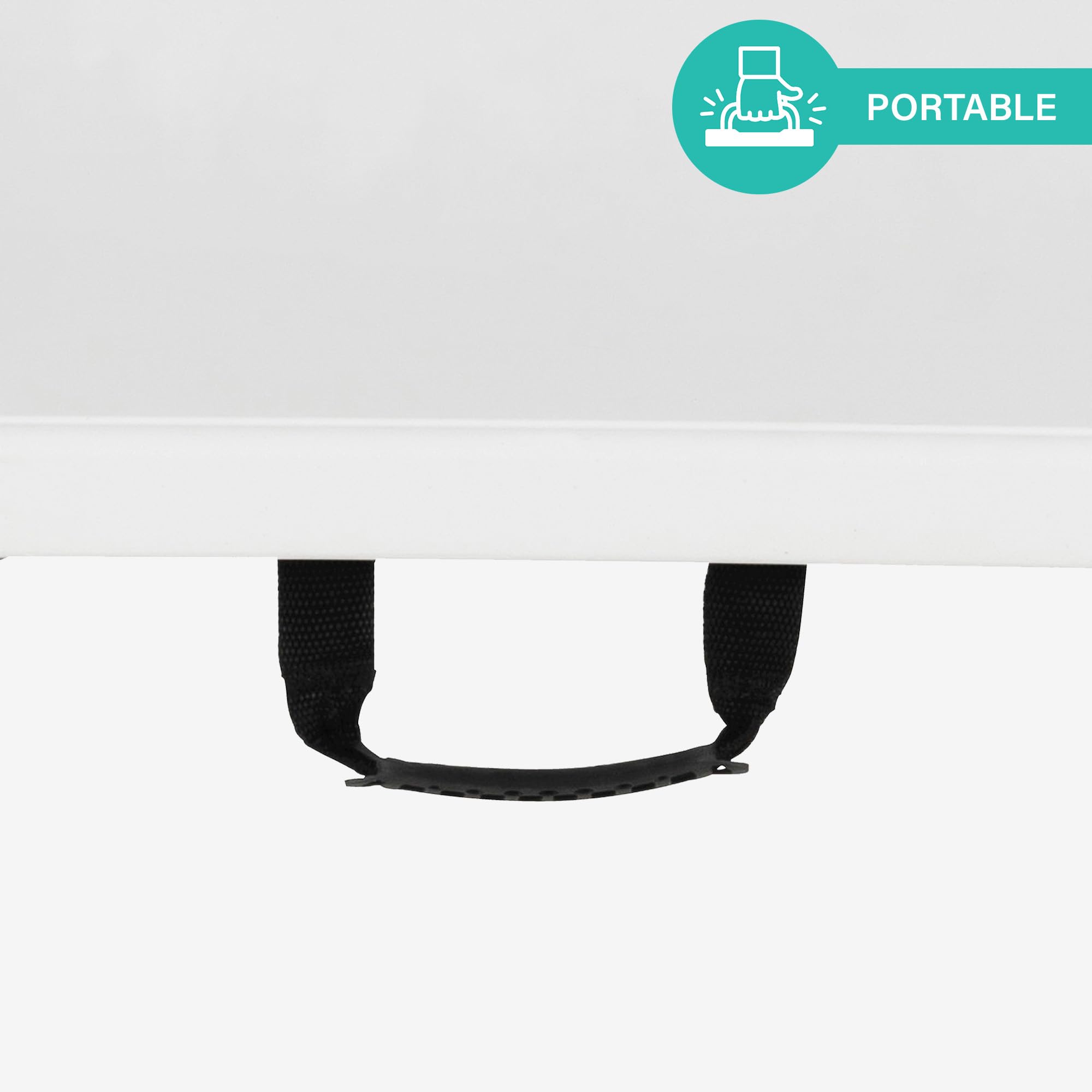 6 Foot White Lightweight Folding Banquet Table - Multipurpose Durable Desk with Secure Base for Indoor & Outdoor Events - Perfect for Weddings, Parties, Conferences and Picnics