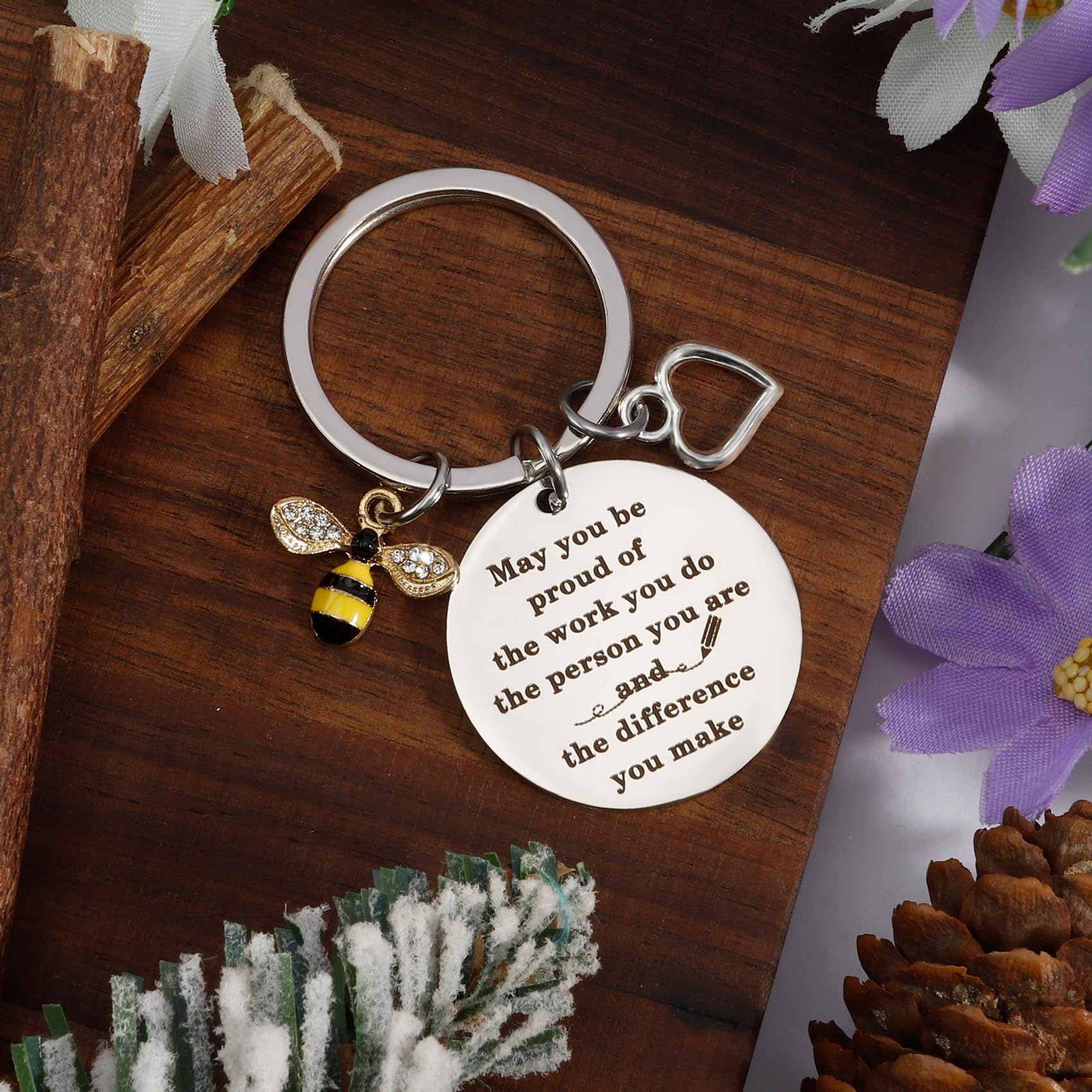 Personalized Teacher Appreciation Gifts - Custom Engraved Keychain for Teachers - Perfect for Graduation, Retirement, Back to School, Teachers Day, Birthday, Valentine's & Easter - Thoughtful Thank You Present for Educators