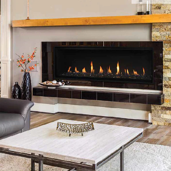 60 Inch Linear Contemporary Direct Vent Natural Gas Fireplace - DRL4060 | Modern Home Heating Solution for Living Rooms & Patios