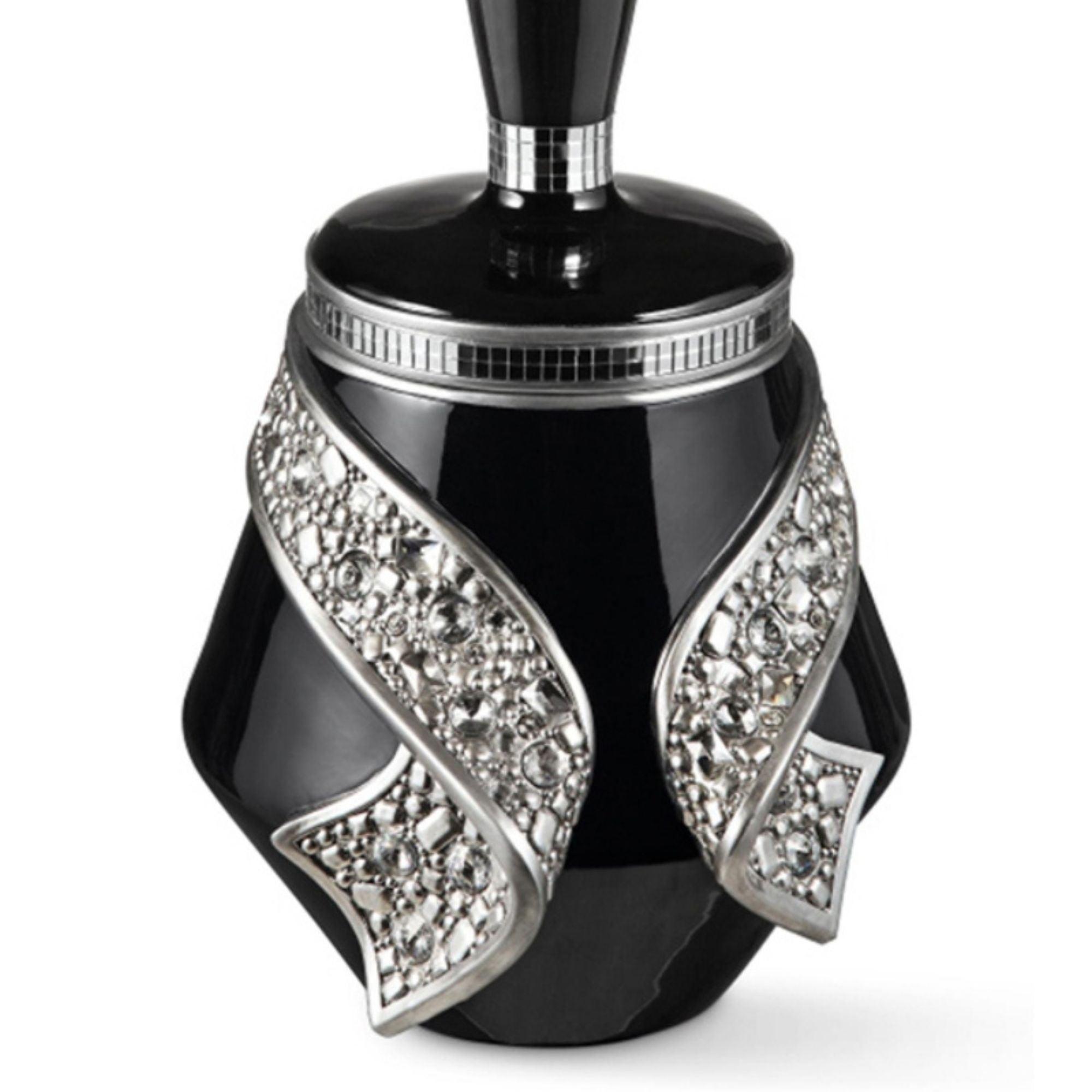 14-Inch Tall Polyresin Decorative Jewelry Box - Stellaire Collection in Elegant Black & Silver Finish | Perfect for Bedroom Vanity, Gift Giving & Jewelry Storage