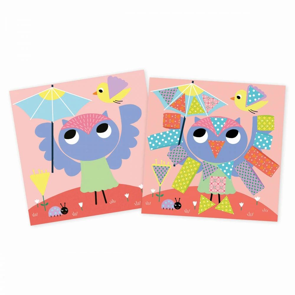 Janod Kids Craft Kit for Ages 4+ - Cutting & Sticking Activity Set for Preschoolers - Perfect for Early Learning, Fine Motor Skills Development & Creative Play at Home or School