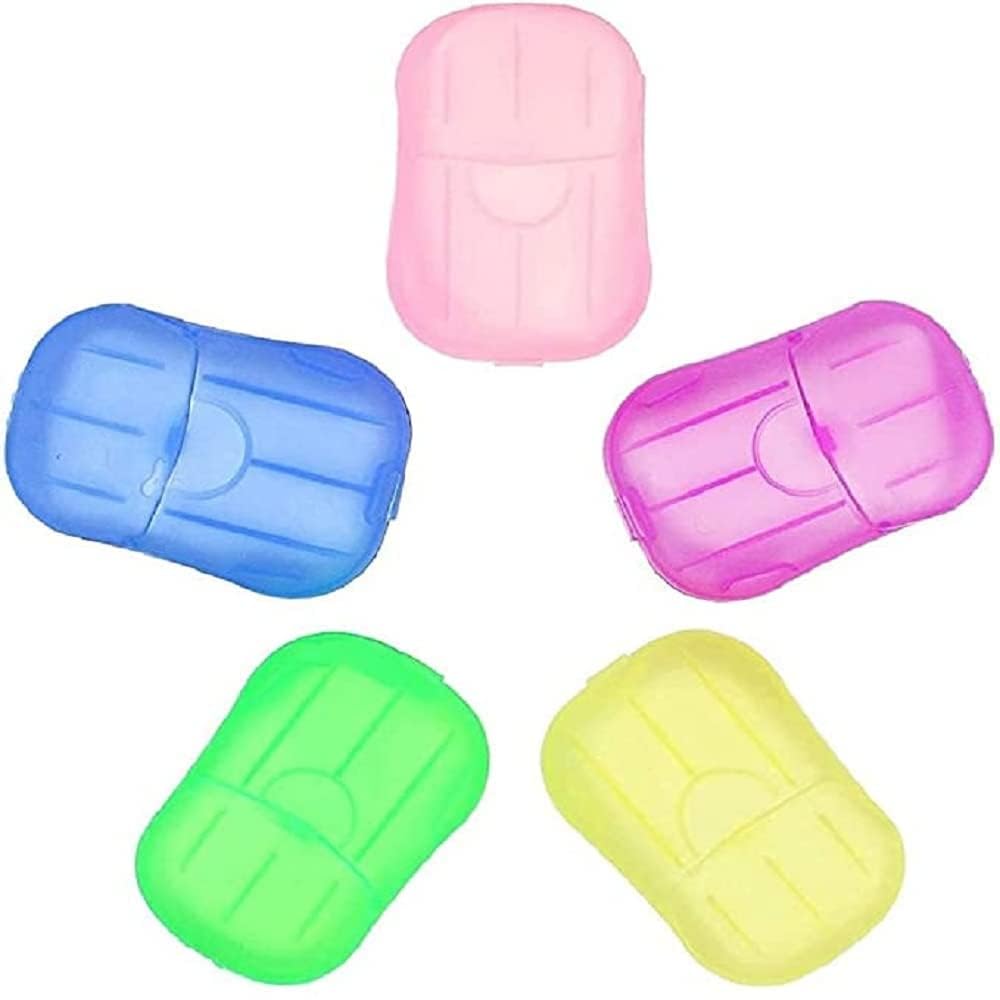 Hoppokart 5-Pack Disposable Paper Soap (20 Strips per Box) - Portable Mini Hand Wash for Travel, Camping, and Outdoor Activities | Eco-Friendly & Convenient Cleaning Solution
