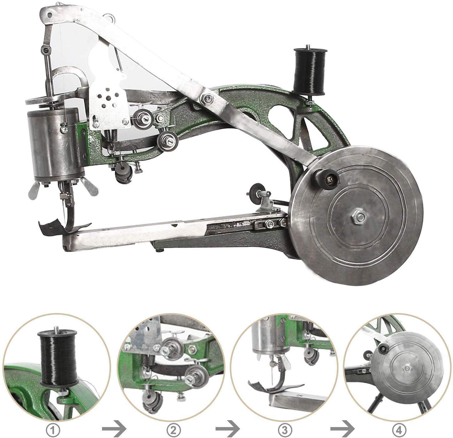Professional Hand Cobbler Sewing Machine - Dual Cotton & Nylon Line Leather Stitching Tool for Shoes, Bags, Clothes Repair | Perfect for Home DIY, Shoe Repair Shops & Leather Craft Projects
