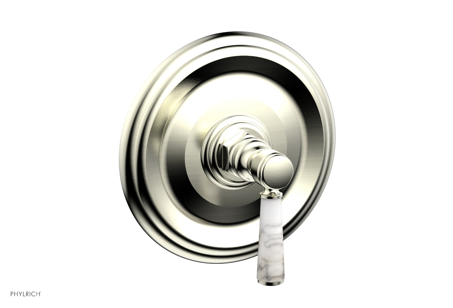 HEX TRADITIONAL Shower Trim Kit with Marble Lever Handle - 4