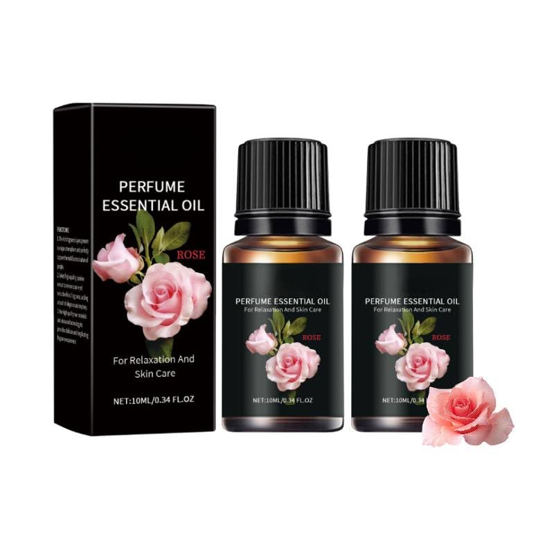 100% Pure Organic Rose Essential Oil for Diffuser, Skin Care, Hair Growth & Relaxing Massage - 10ml Travel Size - Perfect for Aromatherapy, Spa Days & Natural Perfume Making