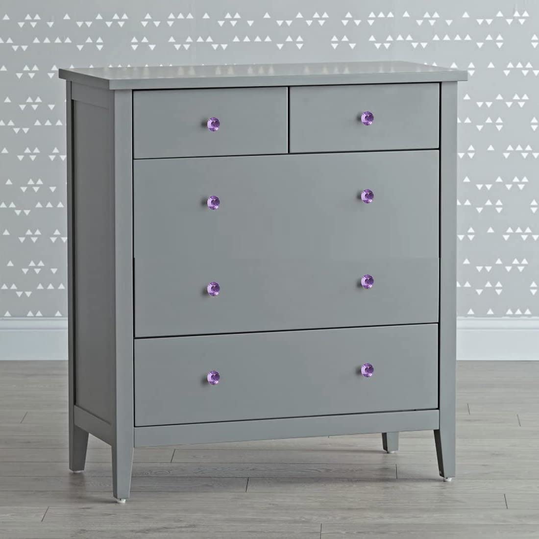 Ousyaah 9 Pack Crystal Glass Cabinet Knobs - Elegant Dresser Drawer Pulls & Furniture Handles for Kitchen Cabinets, Wardrobes, Cupboards & DIY Home Decor (Purple) - Perfect for Bedroom, Bathroom & Office Furniture Upgrade
