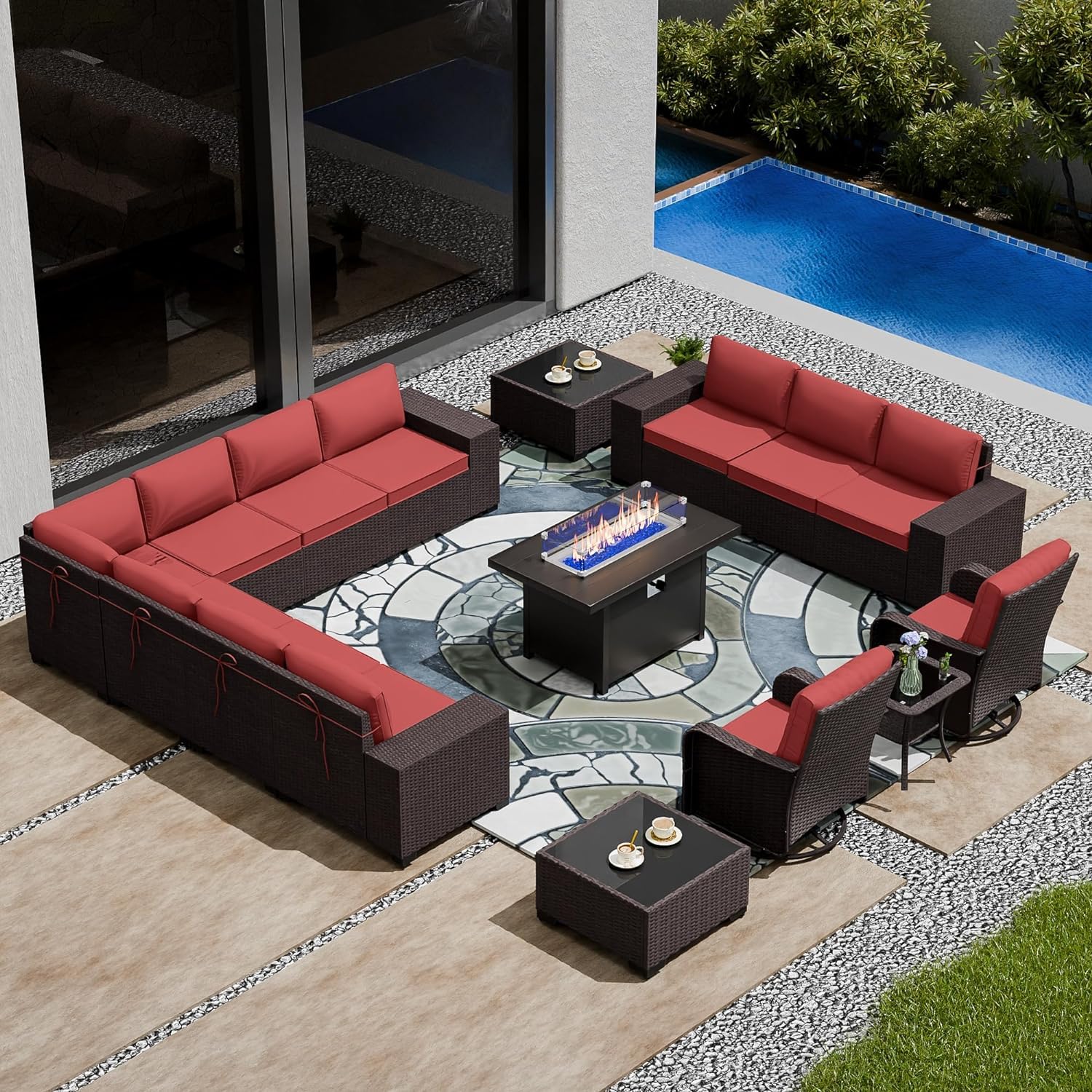 16-Piece Outdoor Patio Furniture Set with ETL Approved 45