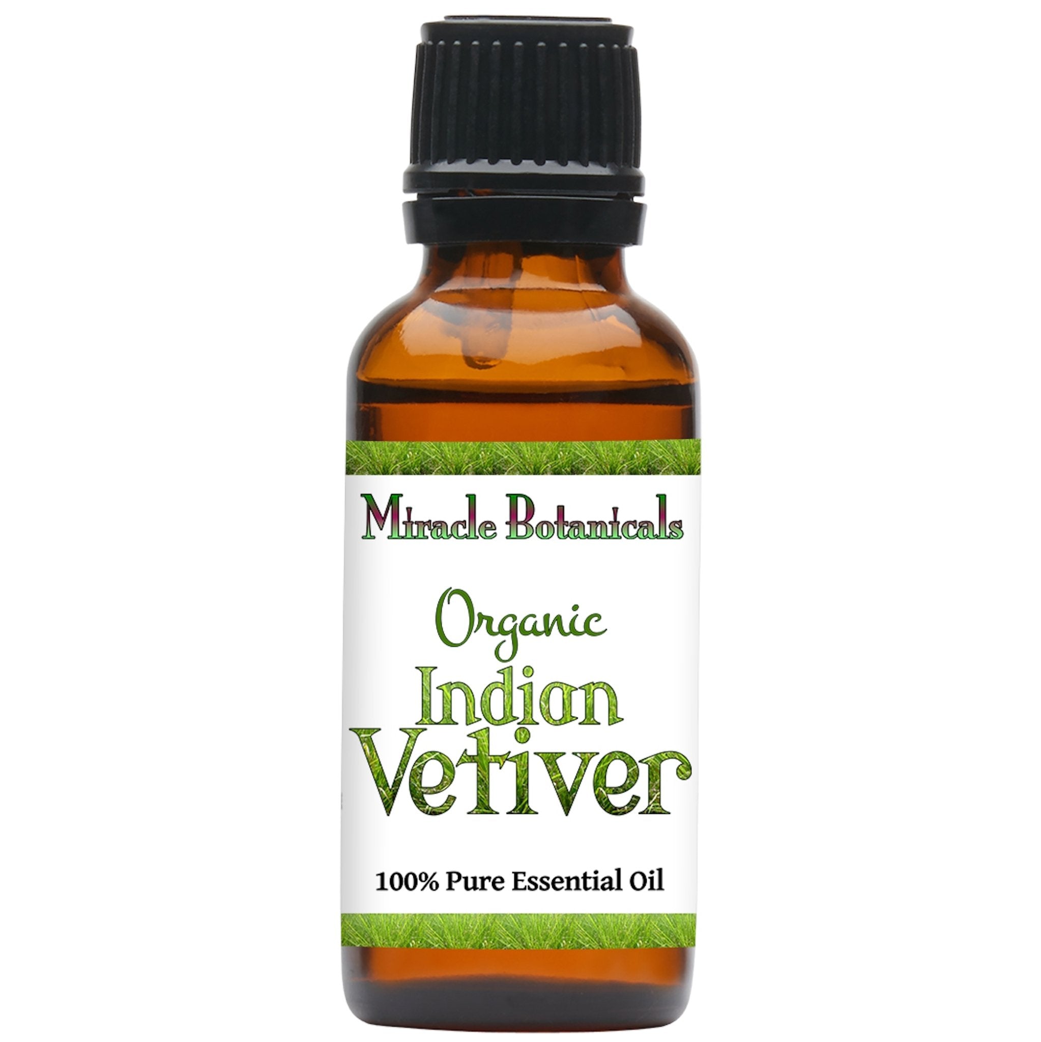 Organic Vetiver Essential Oil (Chrysopogon Zizanioides) - Pure & Natural Aromatherapy Oil from India for Relaxation, Stress Relief & Skincare
