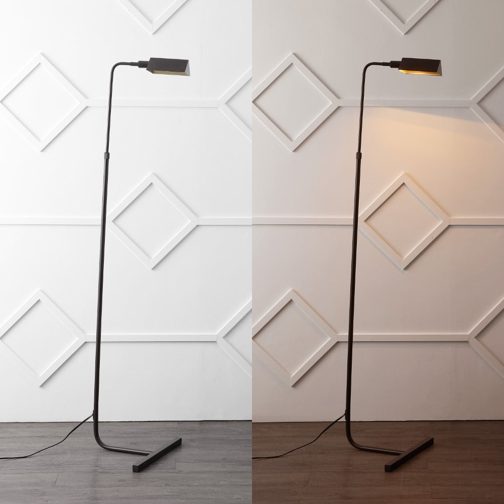 Vintage Industrial Adjustable Pharmacy LED Floor Lamp - Mid Century Modern Style for Living Room, Bedroom & Office Lighting