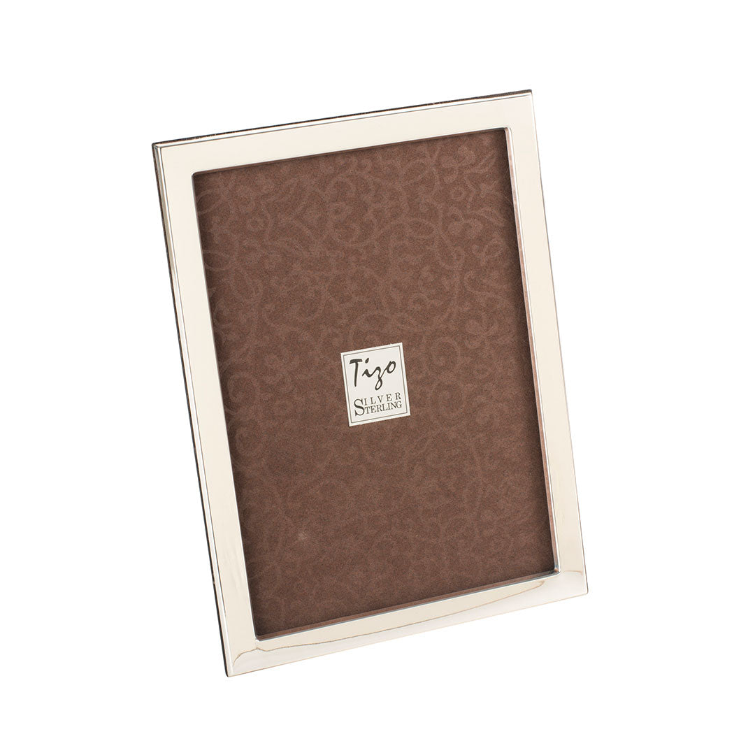 Sterling Silver 4x6 Flat Plain Picture Frame - Elegant Photo Display for Home, Office & Gifts