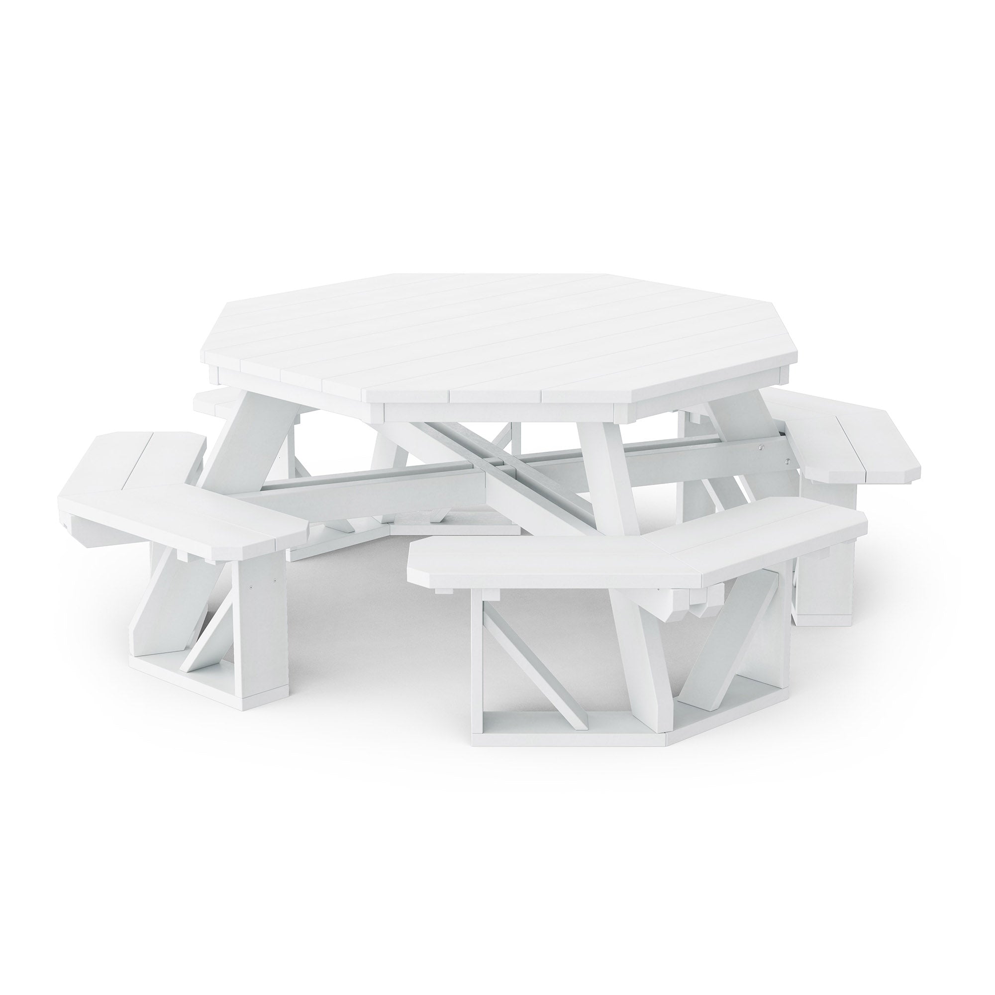 Heritage Octagon Picnic Table - 8-Person Outdoor Dining Set for Backyard, Patio, Garden, Park & Camping - Durable All-Weather Wooden Picnic Bench