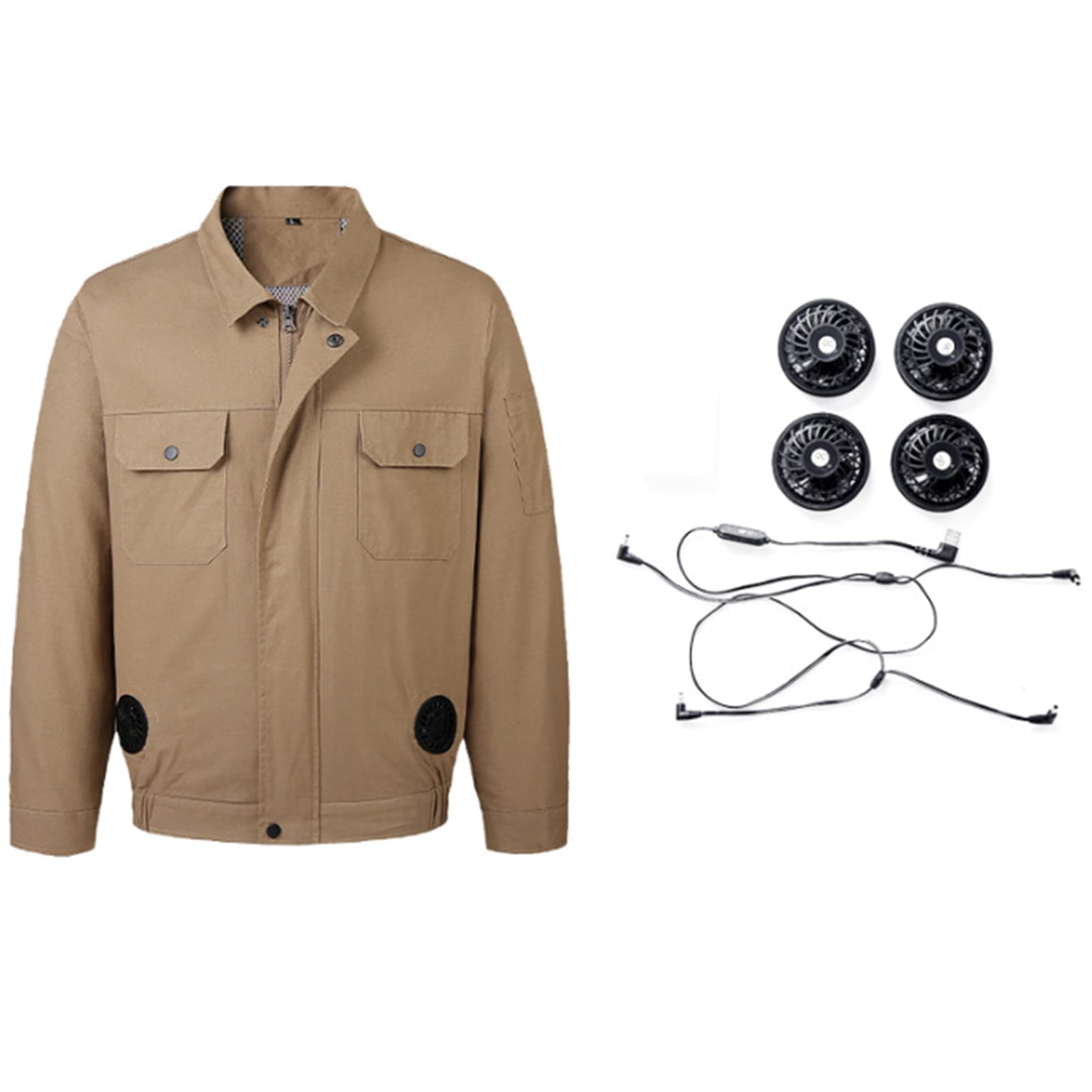KUMADAI Cooling Fan Jacket for Men - Air Conditioned Work Jacket with 3 Cooling Levels, Welding & Outdoor Cooling Vest - Ideal for Construction, Welding & Hot Weather Workwear