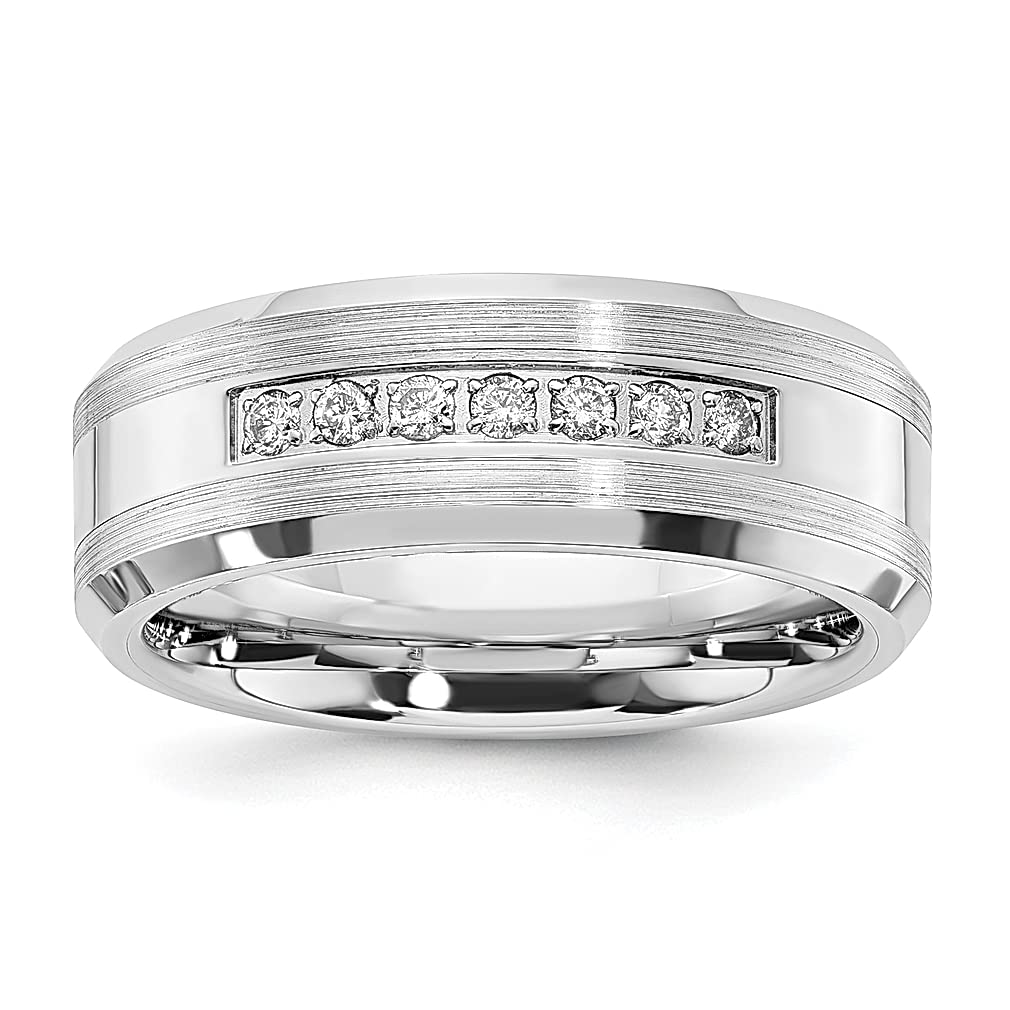 Cobalt & Brushed Diamond 8mm Men's Wedding Band Ring - Durable Fashion Jewelry for Men, Gifts for Husband, Dad, Boyfriend - Perfect for Anniversaries, Engagements & Special Occasions