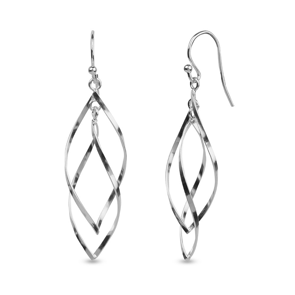 LeCalla 925 Sterling Silver Drop Earrings for Women | Lightweight Classic Linear Tear Drop Dangle Earrings | Hypoallergenic Silver Dangly Jewelry | Perfect for Weddings, Parties & Everyday Wear