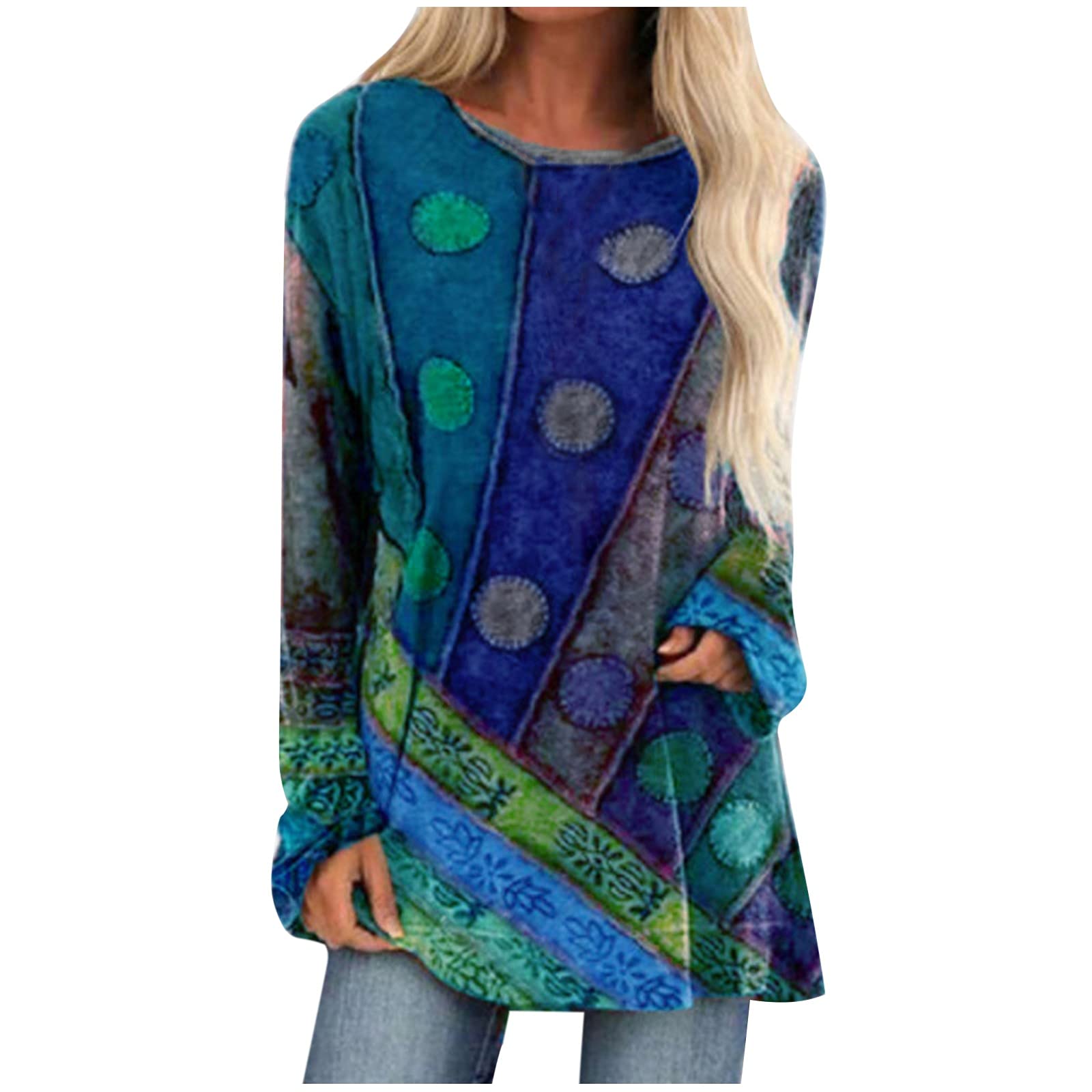 Women's Long Sleeve T-Shirt - Casual Loose Fit Side Split Tunic Blouse for Work, Yoga & Everyday Wear | Breathable Comfort Top for Women