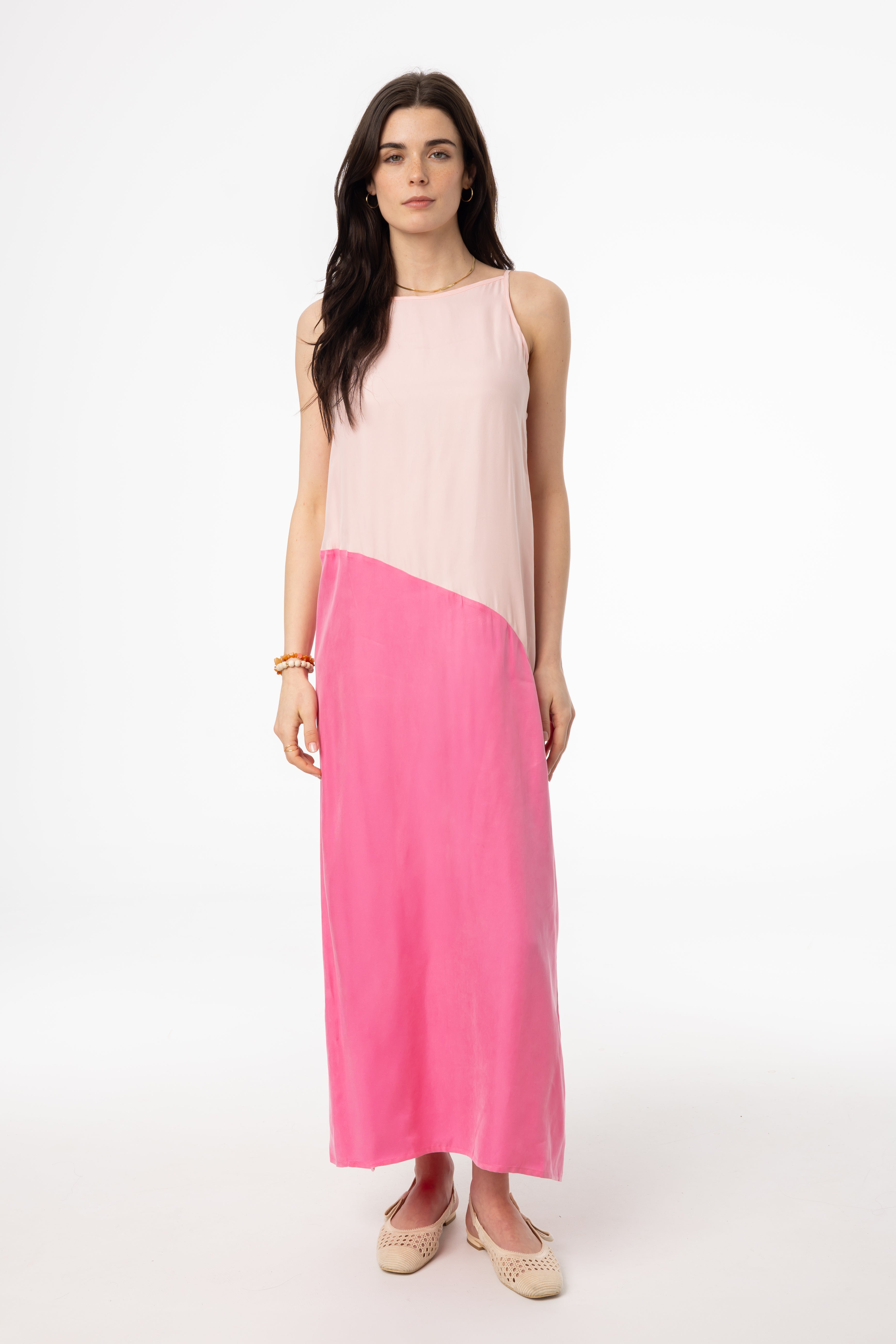 Stylish Pink Two-Tone Slip Jumper - Women's Casual Knit Sweater for Fall & Winter | Perfect for Office, Dates & Cozy Evenings